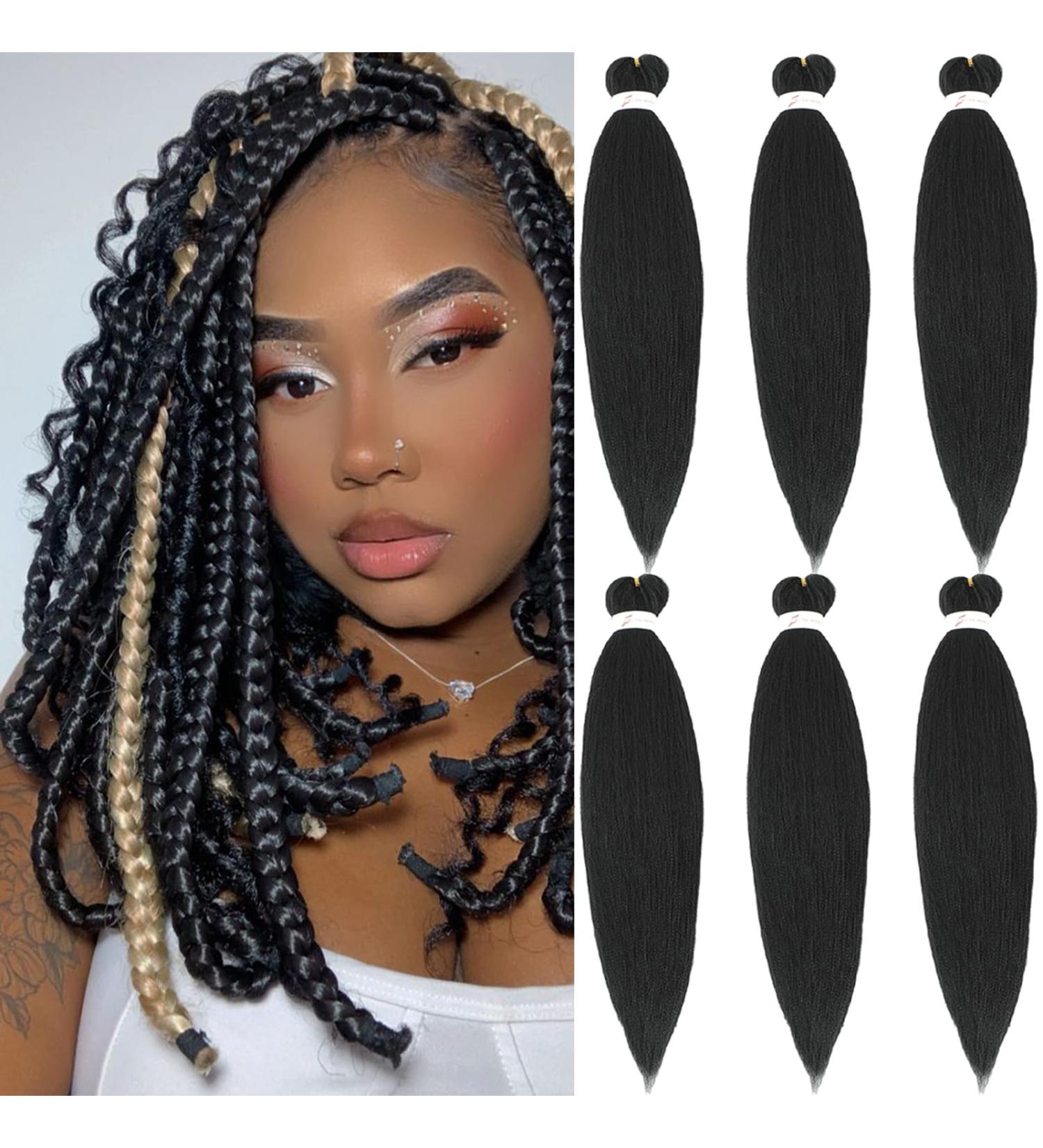 Xusuperb 16 Pre-Stretched Braiding Hair - 1B Black Soft Knotless Yaki-Textured Extensions (6 Pack) for Easy Braids - International Shipping Available - Buy Online on GoSupps.com
