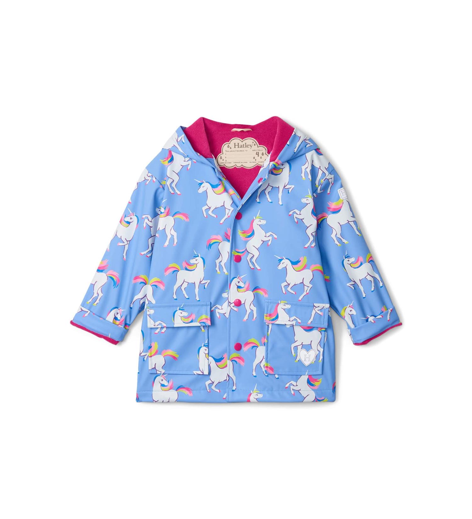 Hatley Girls' Printed Raincoat 12 Years Unicorn Sky Dance