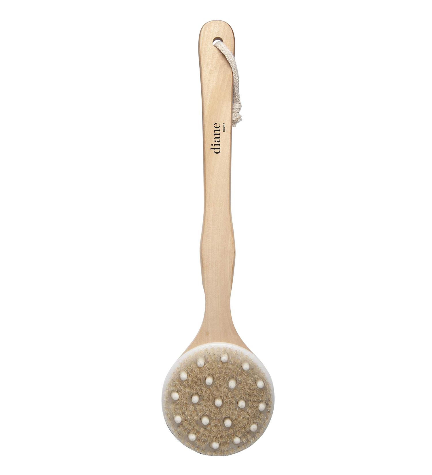 Long Handle Exfoliating Dry Skin Brush - Natural Wood Color | Diane - Buy Online on GoSupps.com