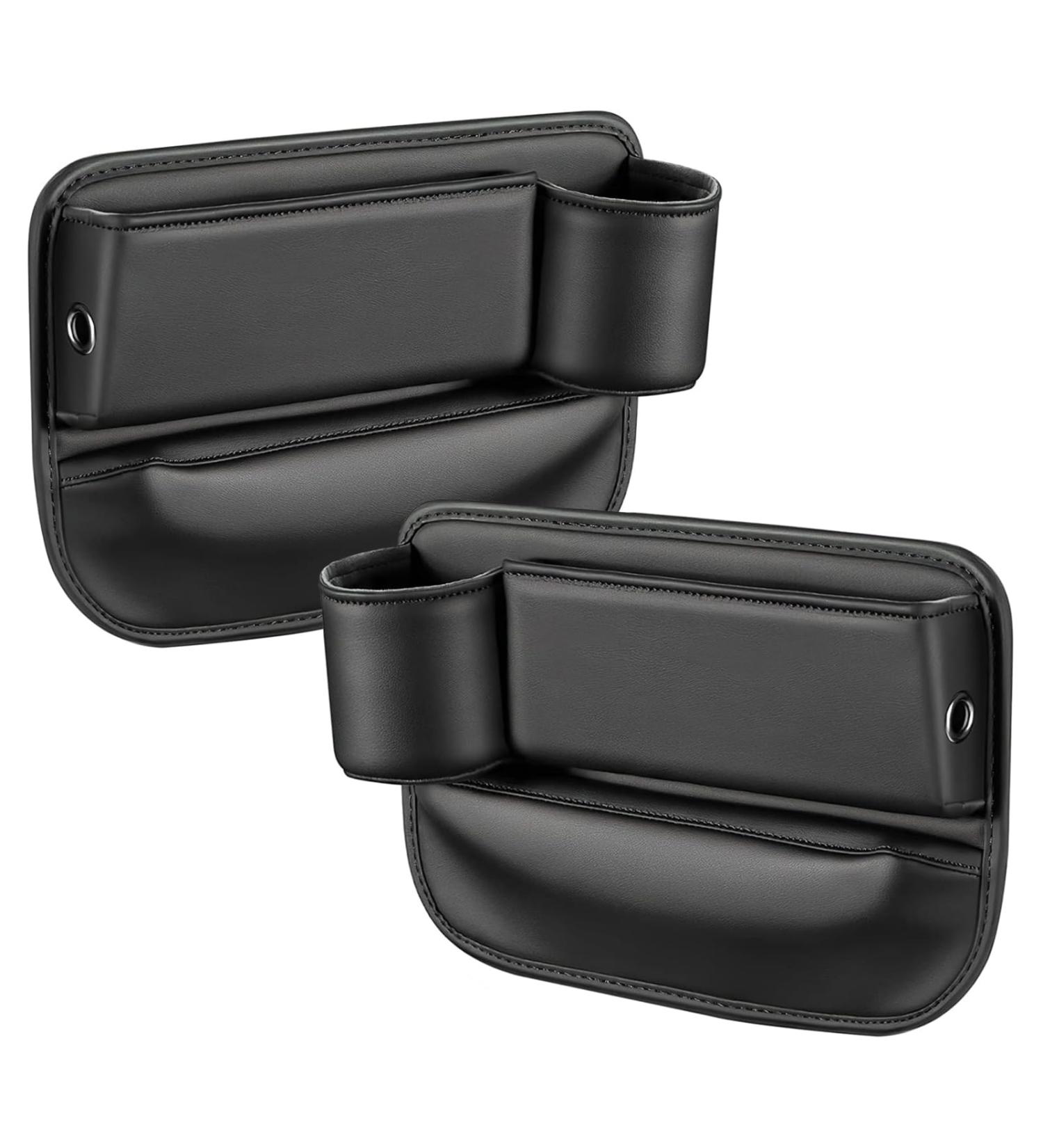 Boutihao Car Seat Storage Box - 2 Piece Leather Organizer for Phones Cups & Essentials (Driver & Passenger) - Buy Online on GoSupps.com