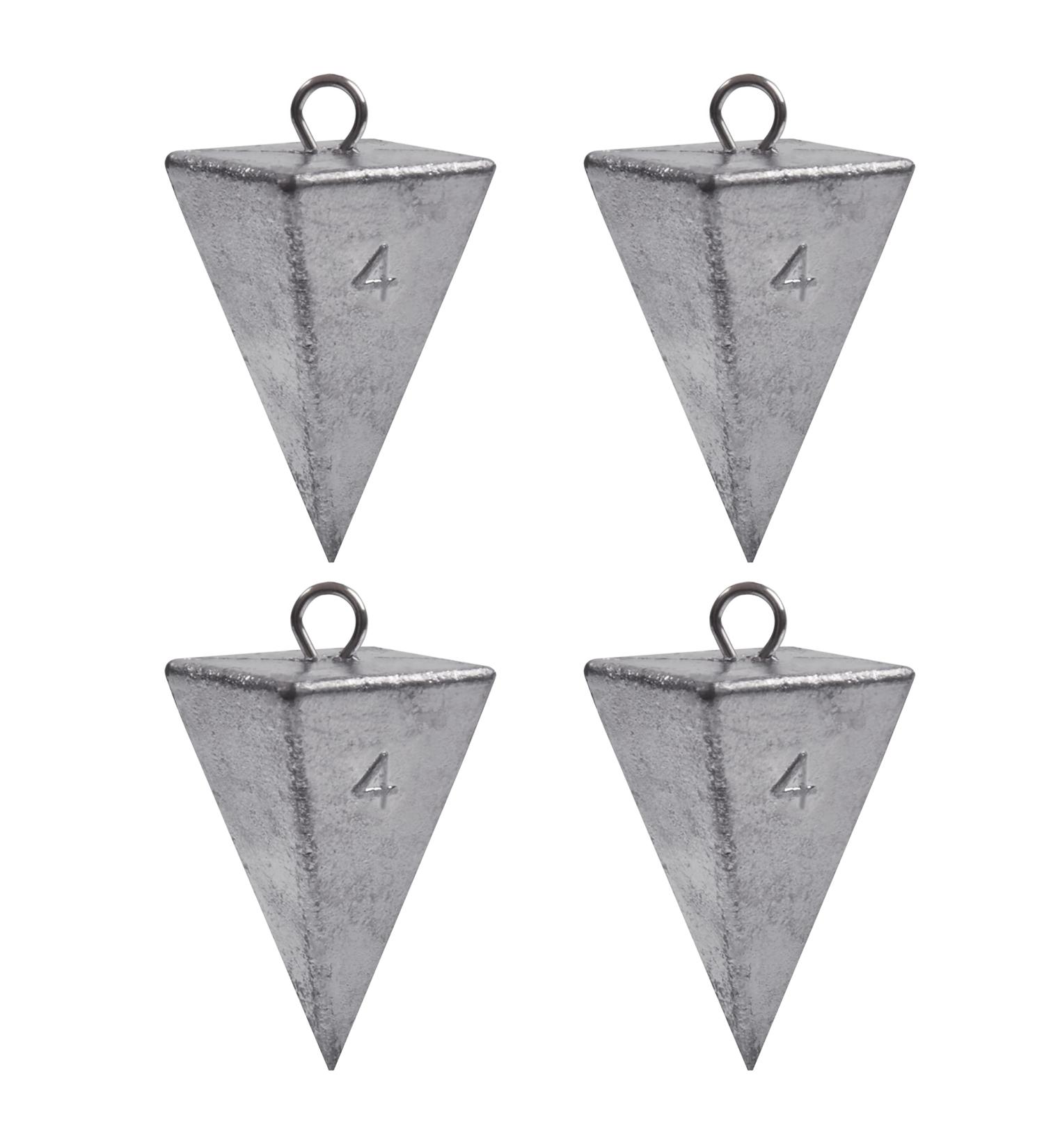 Pyramid Fishing Sinker Weights - Tangle-Free Bulk Fishing Weights (1oz-8oz) - 4pcs - Buy Online on GoSupps.com