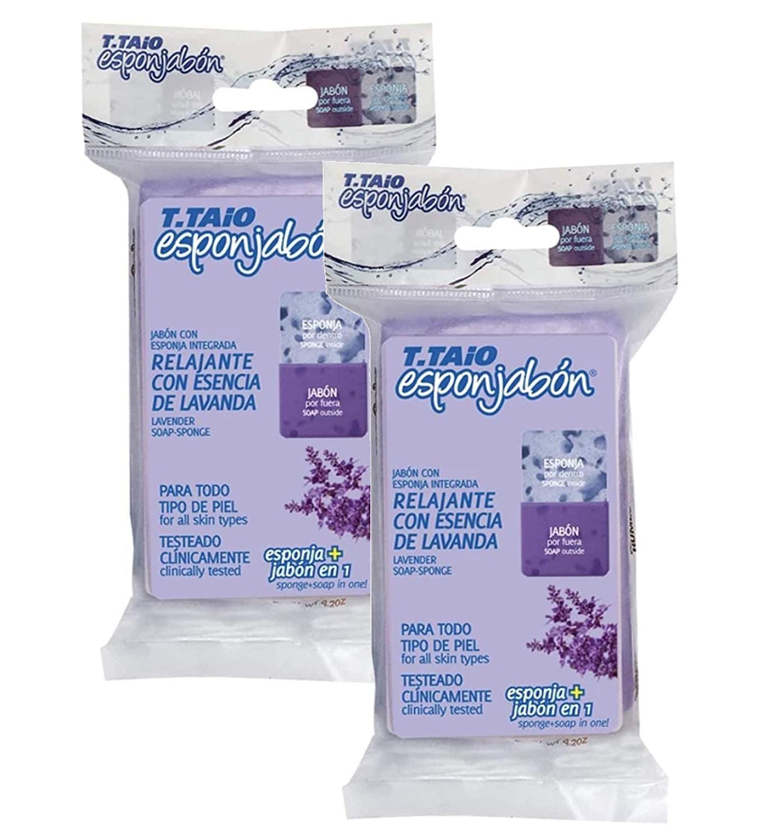 T.TAiO Esponjabon Lavender Soap Sponge 2 Pack