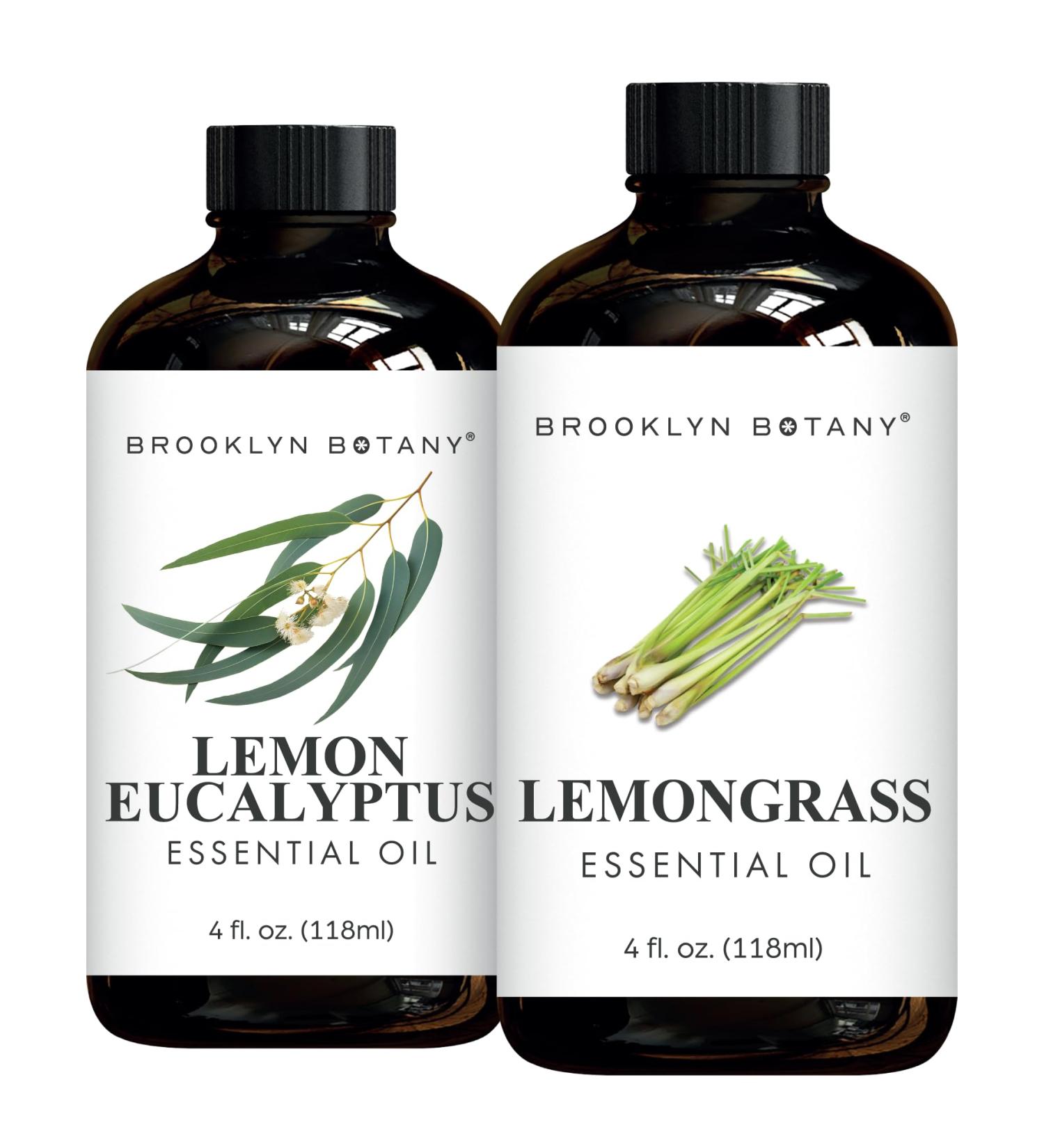 Brooklyn Botany Lemon Eucalyptus & Lemongrass Essential Oils 4 Fl Oz (Pack of 2) 100% Pure & Natural Crisp & Citrusy Aromatherapy Blend - Buy Online on GoSupps.com