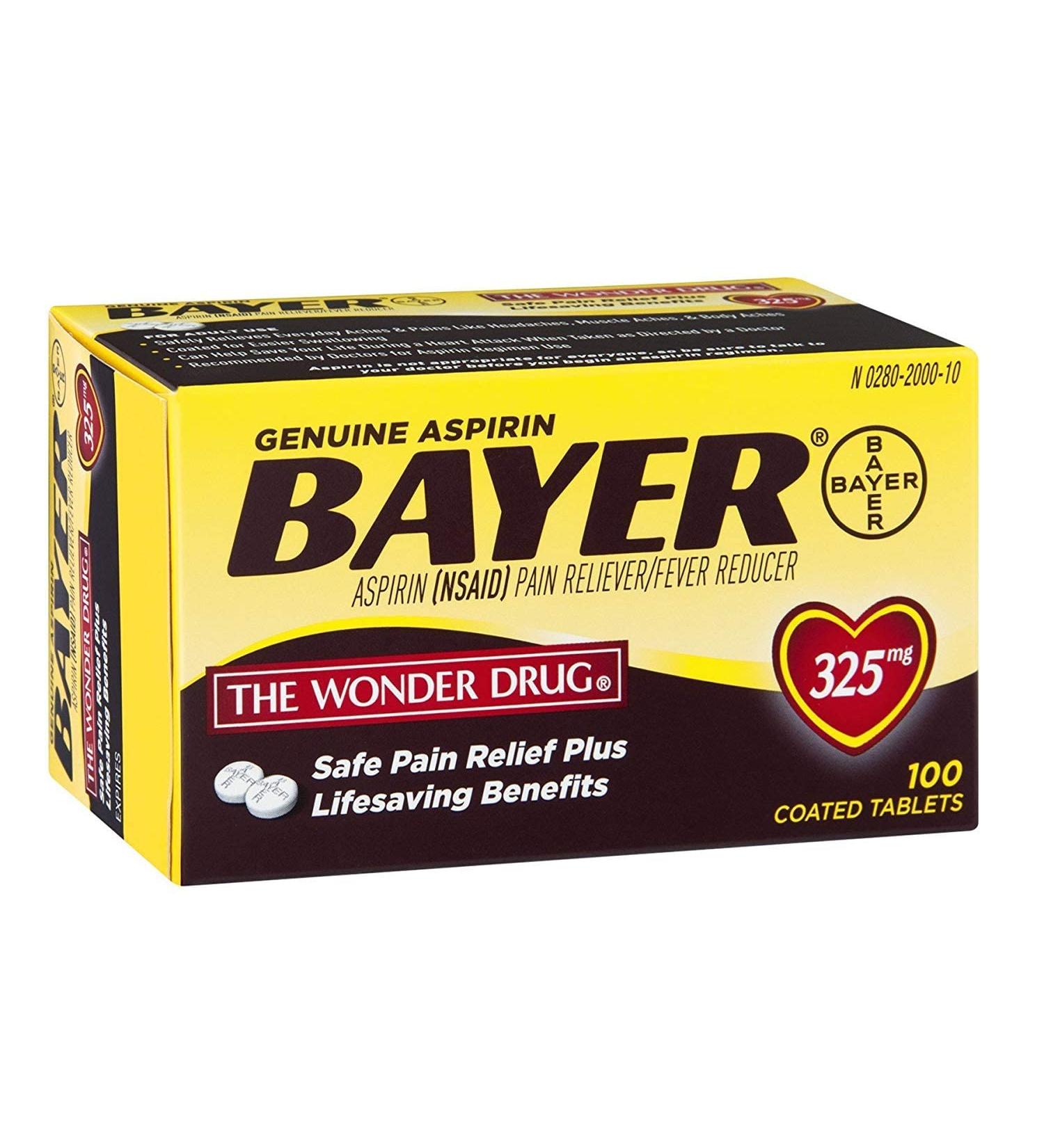 Bayer 325mg Tabs 100ct - Pain Reliever - Buy Online - Buy Online on GoSupps.com