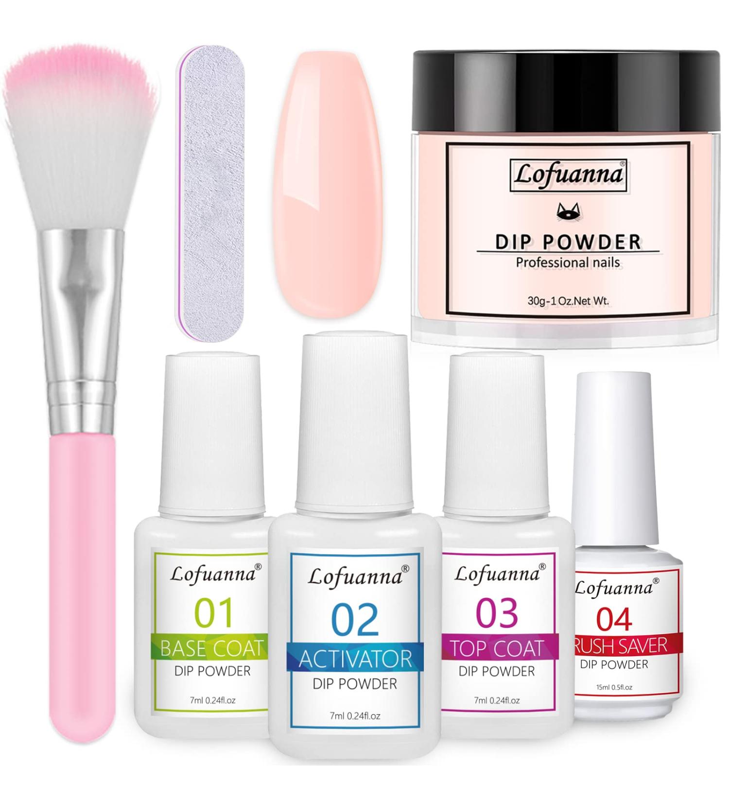 Lofuanna Nude Pink Dip Powder Nail Kit - Easy DIY French Manicure at Home or Salon - No UV/LED Needed - Buy Online on GoSupps.com
