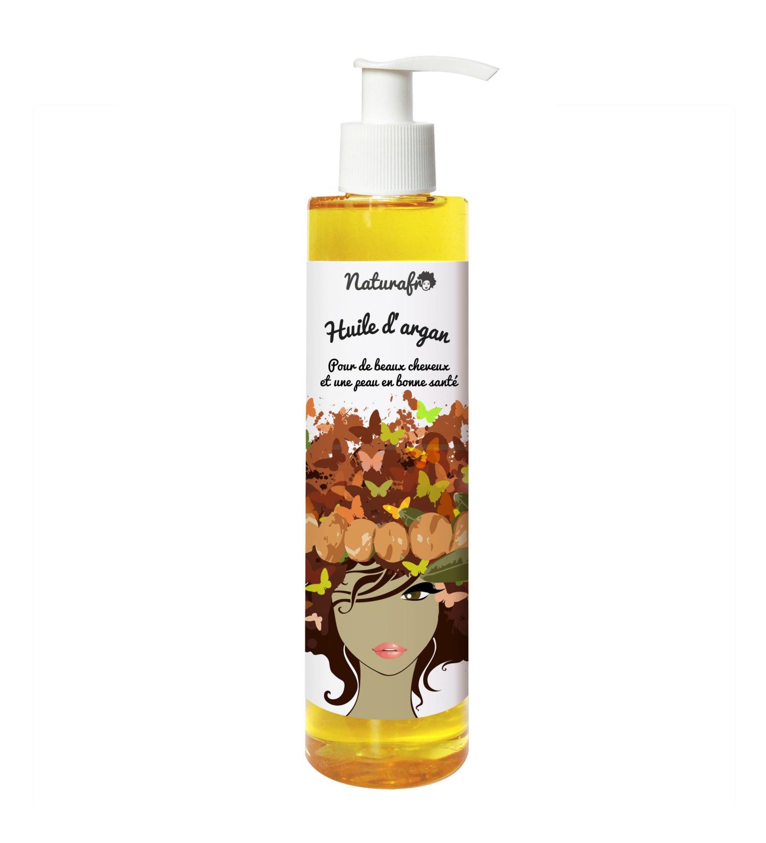 Huile d'argan pour cheveux & visage - 250 ml Bouchon pompe