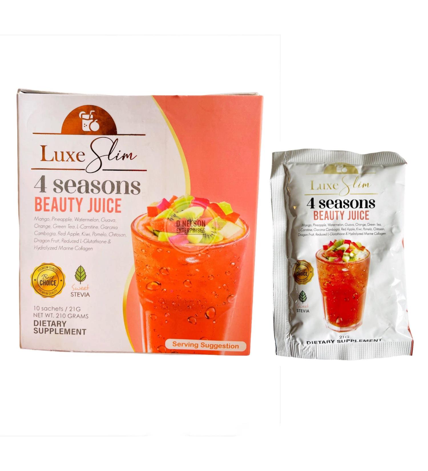 Luxe Slim 4 SEASONS Beauty Juice 21g x 10 Sachets - 10 Count Pack for Radiant Skin - Buy Online on GoSupps.com