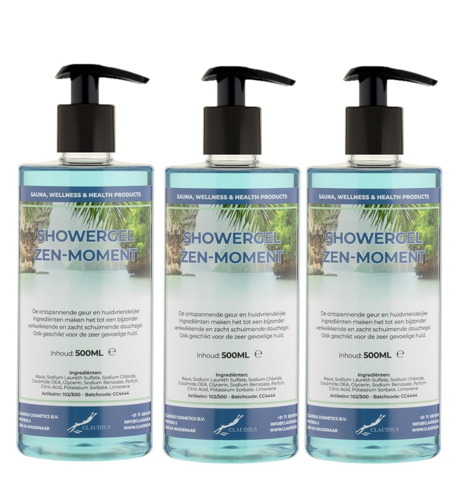 Claudius Shower Gel Zen Moment 500 ml set of 3 pieces with free pump Showergel