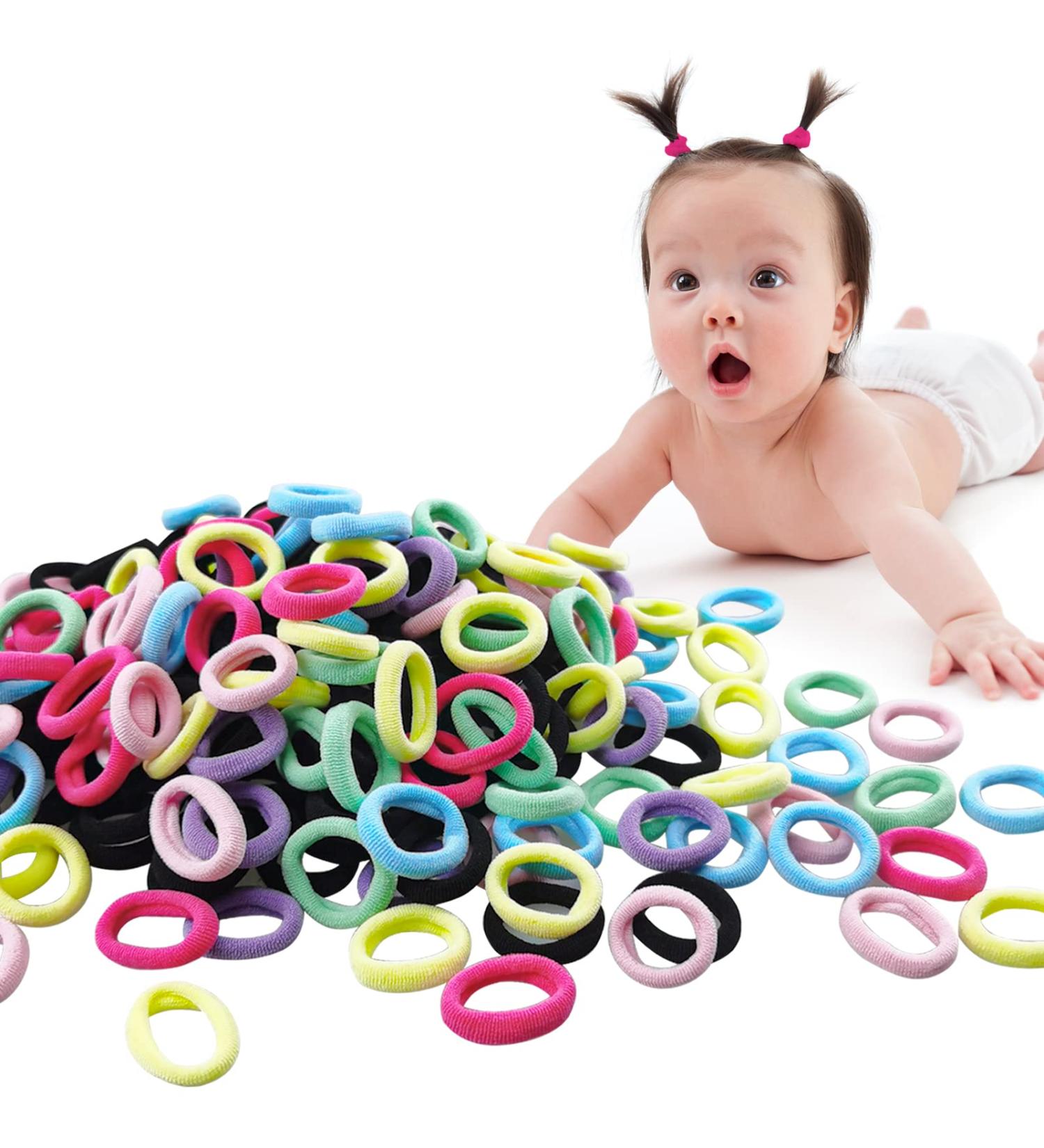 Realure 200 Mini Colorful Hair Ties for Girls & Babies | Soft Elastic Rubber Bands for Braid Accessories - Buy Online on GoSupps.com