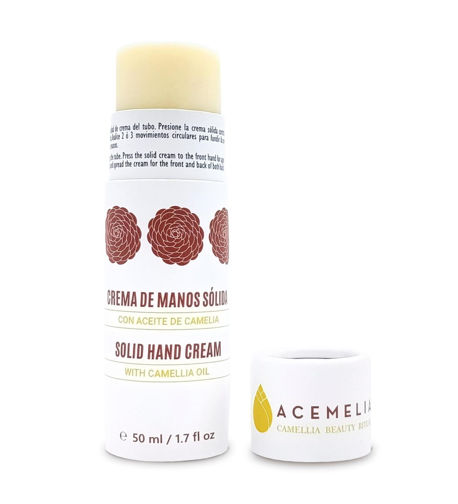 Camelia Cosmetiques SL ACEMELIA Hand cream in solid stick 50 gr Camellia and Shea Butter Restores dry and cracked hands Hypoallergenic Nongreasy Fast absorption Natural Ingredients - Buy Online on GoSupps.com