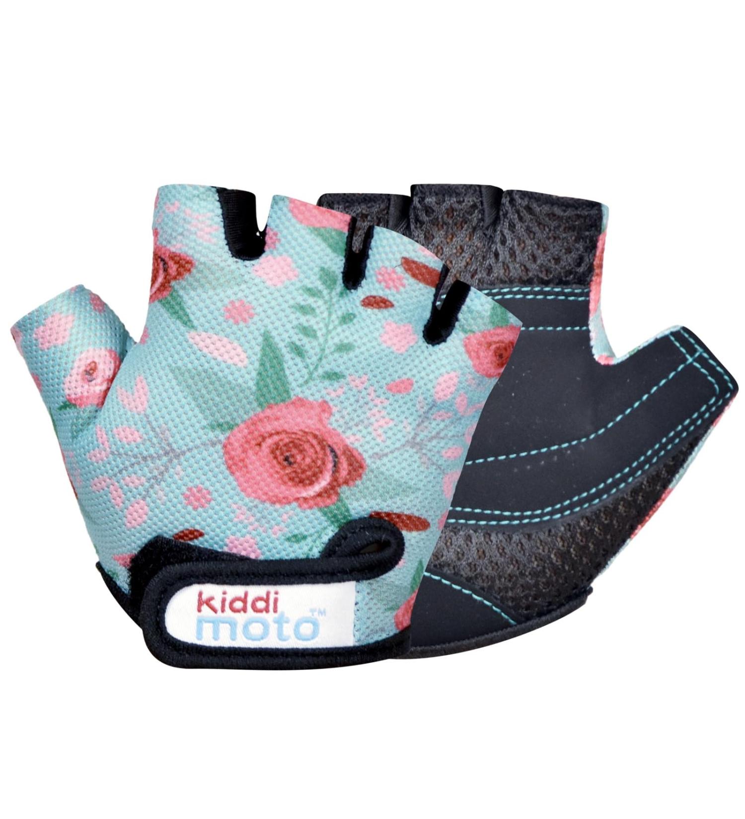 KIDDIMOTO Children's Fingerless Cycling Gloves for Boys & Girls - Floral Design - Size M (4-8 Years) - Perfect Kids Bike Gloves - Buy Online on GoSupps.com