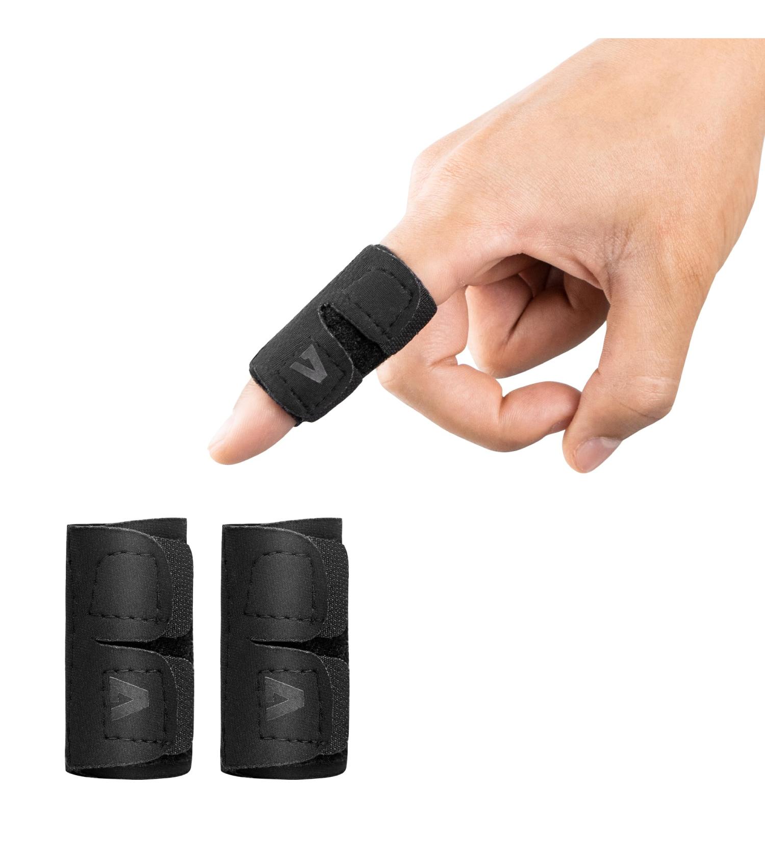 Adjustable Finger Splint - 2 Pieces Finger Support Brace for Sports Injuries & Arthritis Pain Relief - Black Medium - Buy Online on GoSupps.com