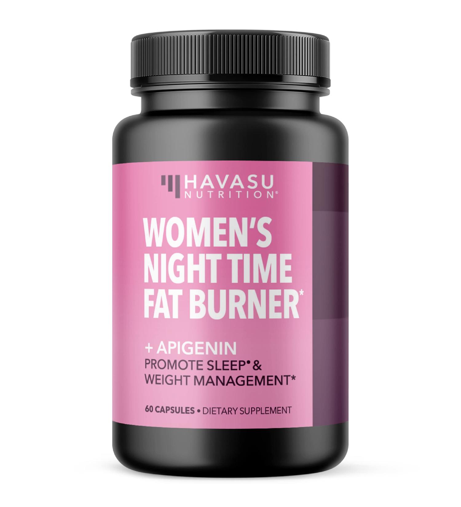 Night Time Fat Burner for Women - Apigenin 50mg Metabolism Booster & Appetite Suppressant - 2 Month Supply Weight Loss Pills - Sleep Support & Weight Loss Blend - 60 Count - Buy Online on GoSupps.com