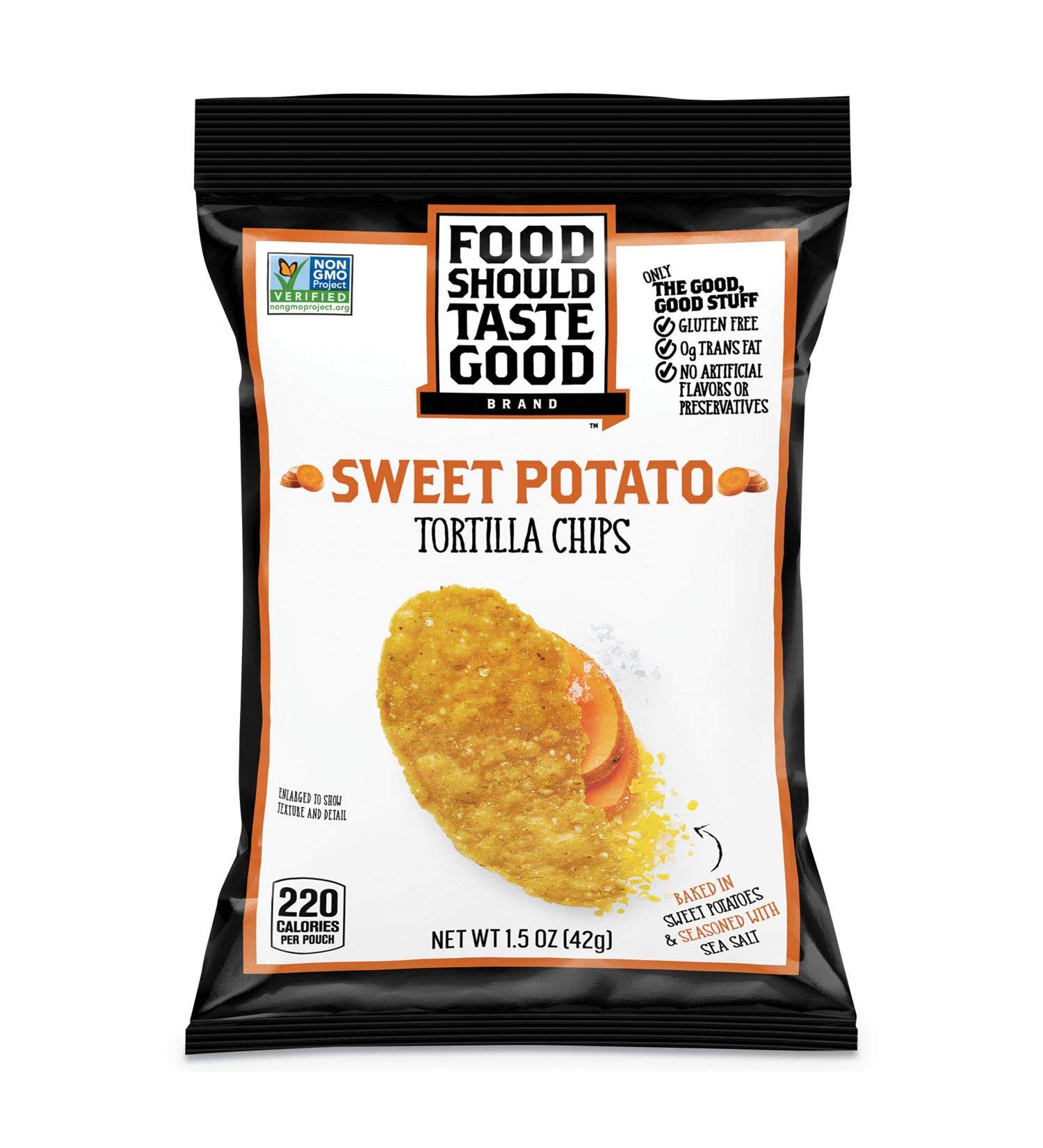 Food Should Taste Good Tortilla Chips, Sweet Potato, 1.5 Oz (Pack of 24) Sweet Potato 1.5 Ounce (Pack of 24)