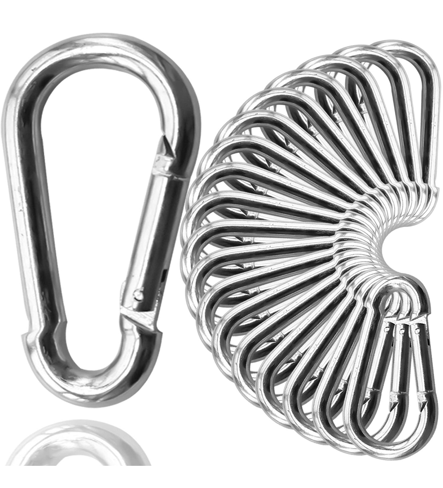 30 Pack Heavy Duty Spring Snap Hooks 4 Inch - 3/8 Carabiner Clips for Swing, Hammock, Fitness Gym, Boating - Large Steel Chain Quick Links Safety Buckle Connector - M10 Snap Hook Carabiners - Buy Online on GoSupps.com