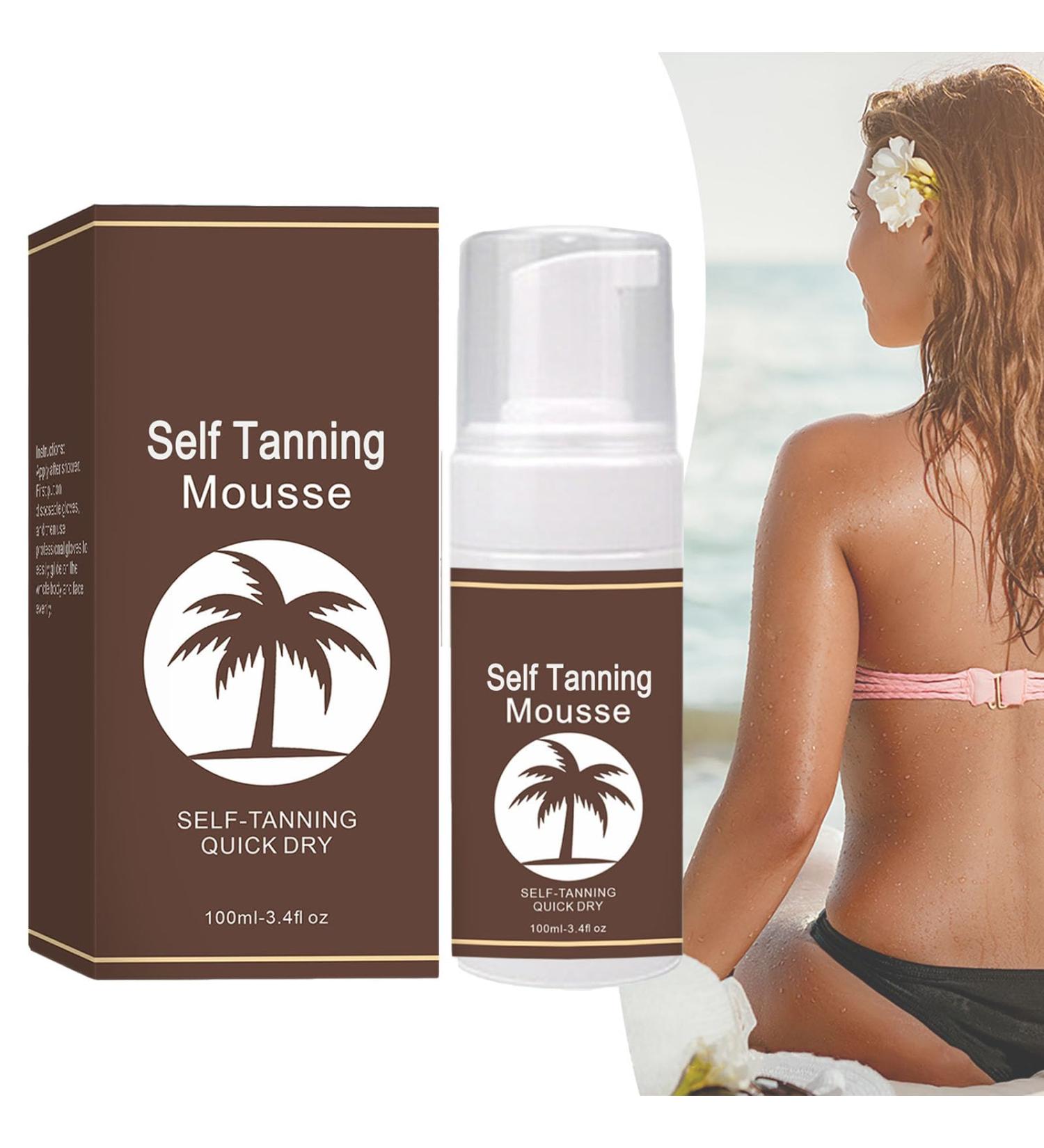 Self Tanning Mousse with Tanning Mitt - Tanning Mousse 100ml - Self Tan Foam - Face & Body Tan Mousse - Fast Drying Tan - Easy Application - Natural-Looking Glow - Buy Online on GoSupps.com