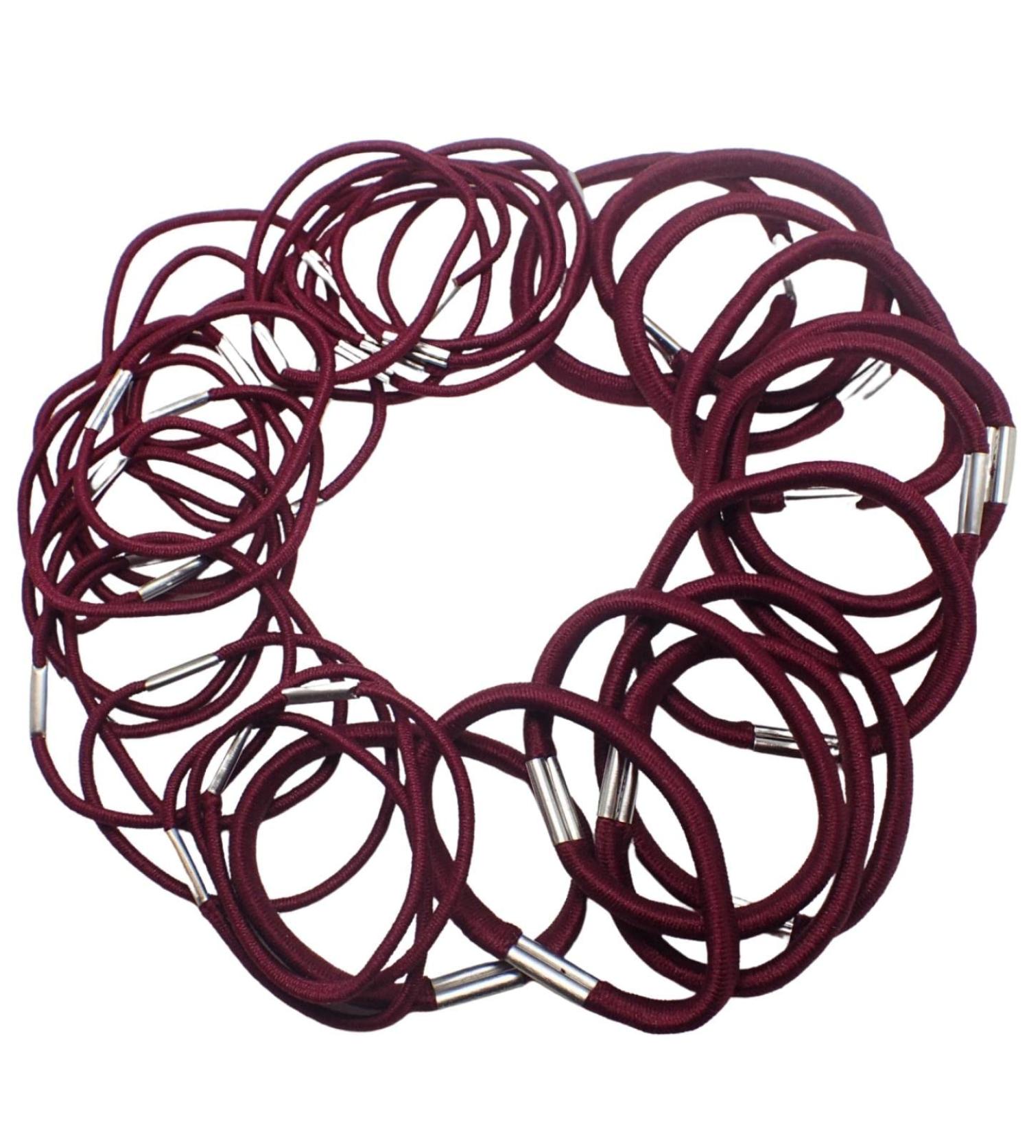 Topkids Accessories 36pc Thick & Thin Hair Bobbles for Girls and Women Hair Elastics Thin Hair Bands Thick Hair Bobbles Elastic Hair Bands Hair Accessories Hair Ties Hair Elastic Bands (Burgundy) - Buy Online on GoSupps.com