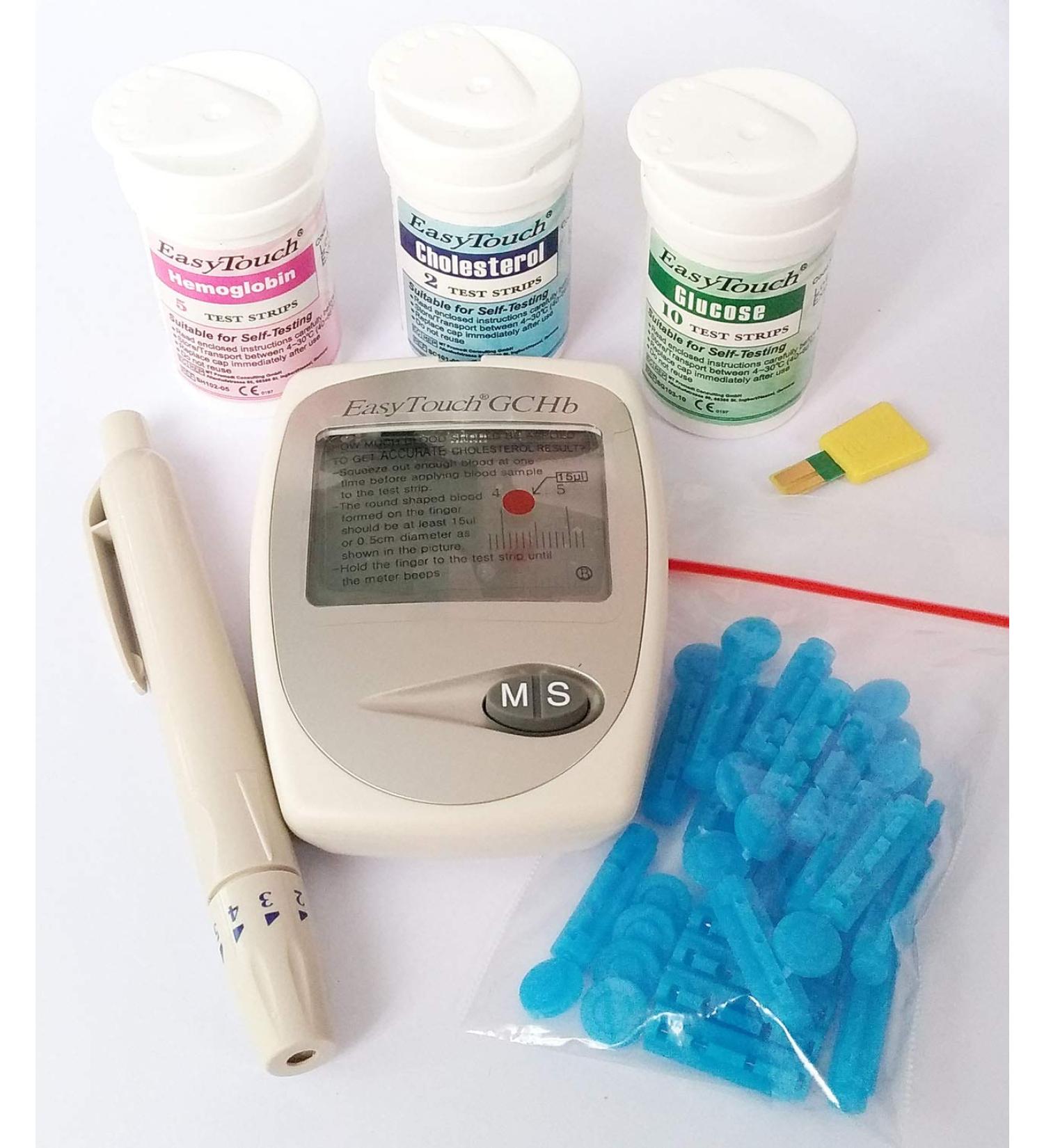 3in1 Easytouch Glucose Cholesterol Hemoglobin Monitor Test Strips Bundle - Buy Online on GoSupps.com