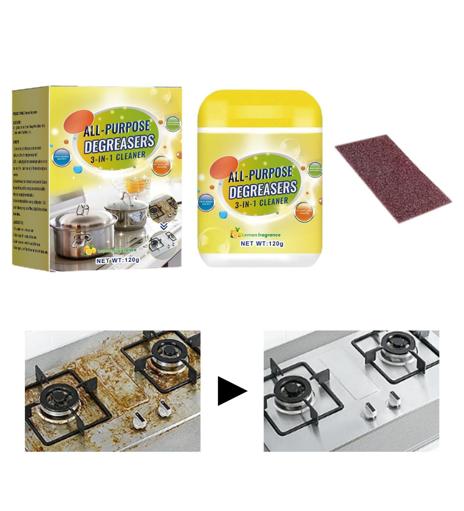 Kitchen Degreaser Cleaner - Heavy Oil Stain Removal Degreaser Powder - Portable Heavy Oil Stain Powder Cleaner for Kitchen Oil Grease Removal Klufo - Buy Online on GoSupps.com