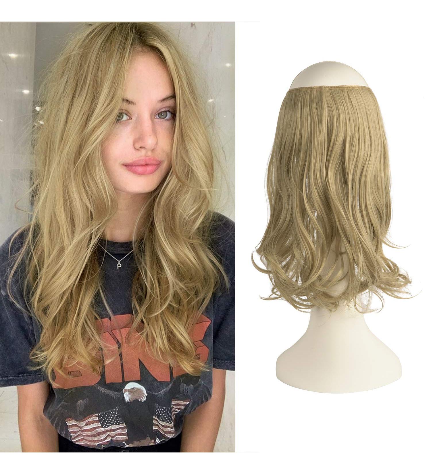 Feshfen Secrets Hair Extensions - Long Corrugated Invisible Synthetic Extensions for Women | 35cm Pale Ash Blonde - Buy Online on GoSupps.com