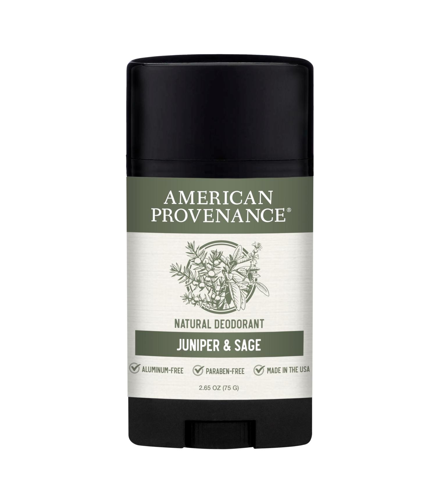 American Provenance Aluminum Free Natural Deodorant For Women and Men - Juniper and Sage - 24 Hour Odor Protection Cruelty Free - Made in the USA (1 pack) Juniper & Sage - Buy Online on GoSupps.com