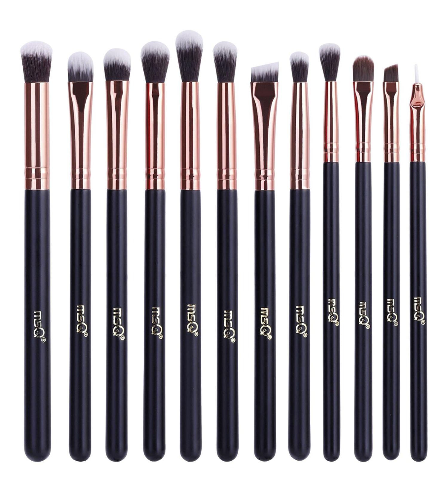 Buy MSQ 12PC Eye Makeup Brush Set - Smoky Eyeshadow & Contour Kit - Soft Hair for Eyeshadow Eyebrow Eyeliner Blending - Perfect Christmas Gift in Rose Gold - Buy Online on GoSupps.com