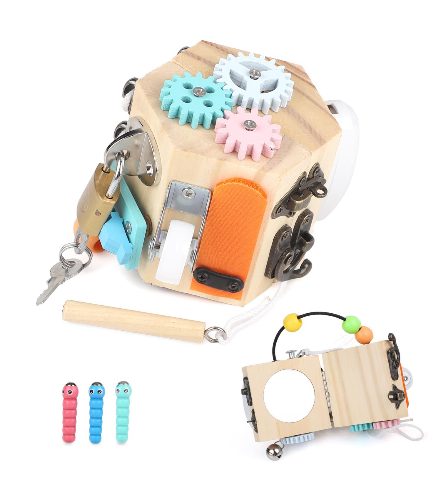 Dbreaks Busy Board Baby | 13-in-1 Montessori Activity Cube for Kids 3+ | Educational Fidget & Stress Relief Toys - Buy Online on GoSupps.com