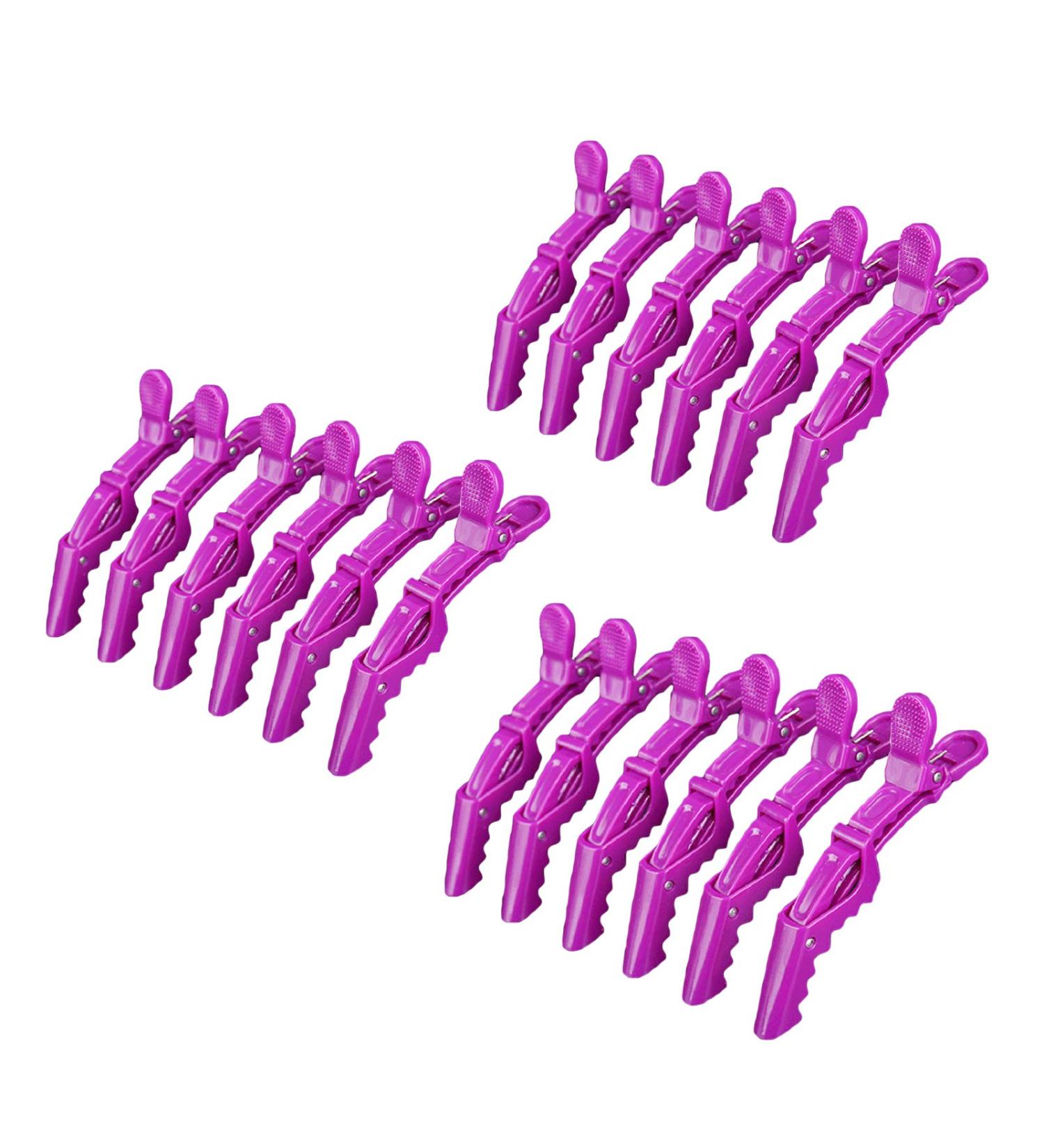 Cicilin 18 Pieces Plastic Hair Clips Hair Pins NonSlip Handle Professional Hair Clips Ideal for Hairstyle Hairstyle Sections Curling Purple - Buy Online on GoSupps.com