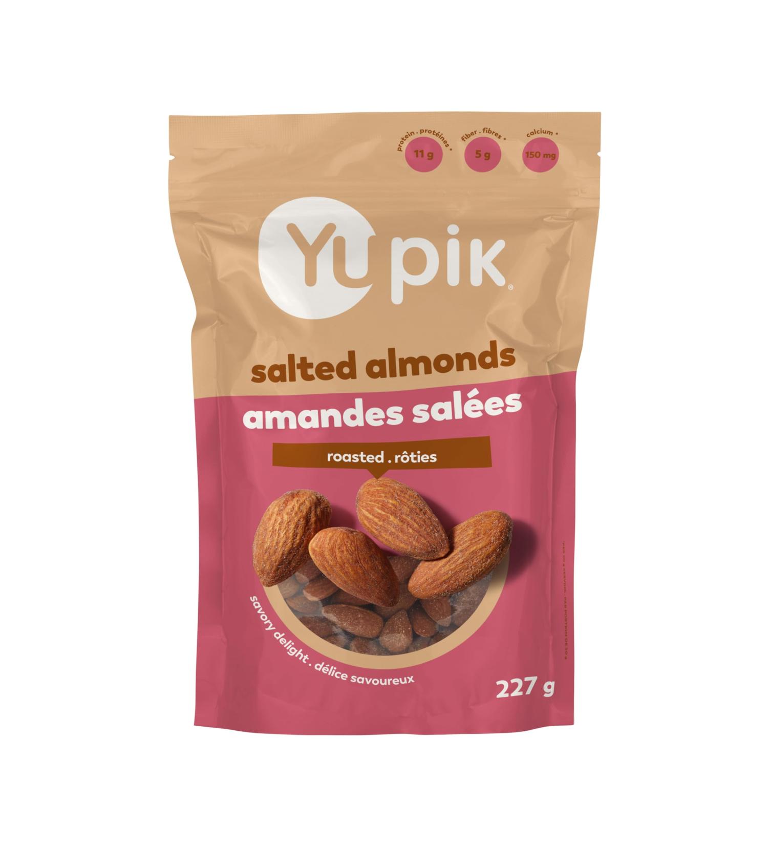 Yupik Roasted Salted Almonds 227 g Gluten-Free Kosher Crunchy Savory Snacks Roasted Almonds with Sea Salt Protein Nuts - Buy Online on GoSupps.com