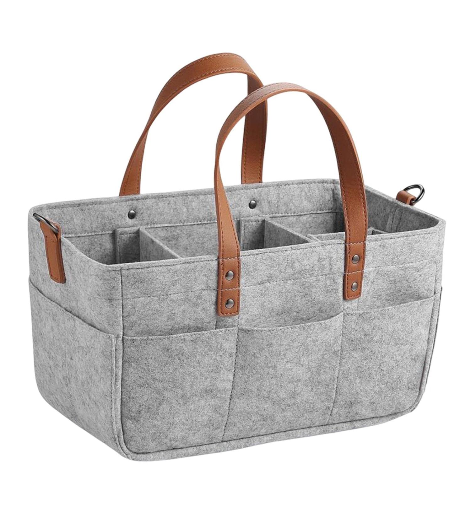 Harilla Baby Wrap Bag - Stylish Felt Organizer for Baby Products | Spacious & Reusable Light Gray Handbag - Buy Online on GoSupps.com