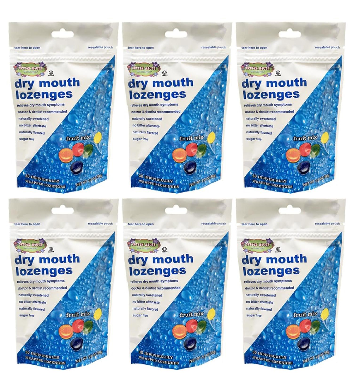 Dry Mouth Relief Fruit Mix - 3.3oz (6 Bags) | Sugar Free Gluten Free Delicious Flavor 30 Ct - Boost Saliva Production - Buy Online on GoSupps.com
