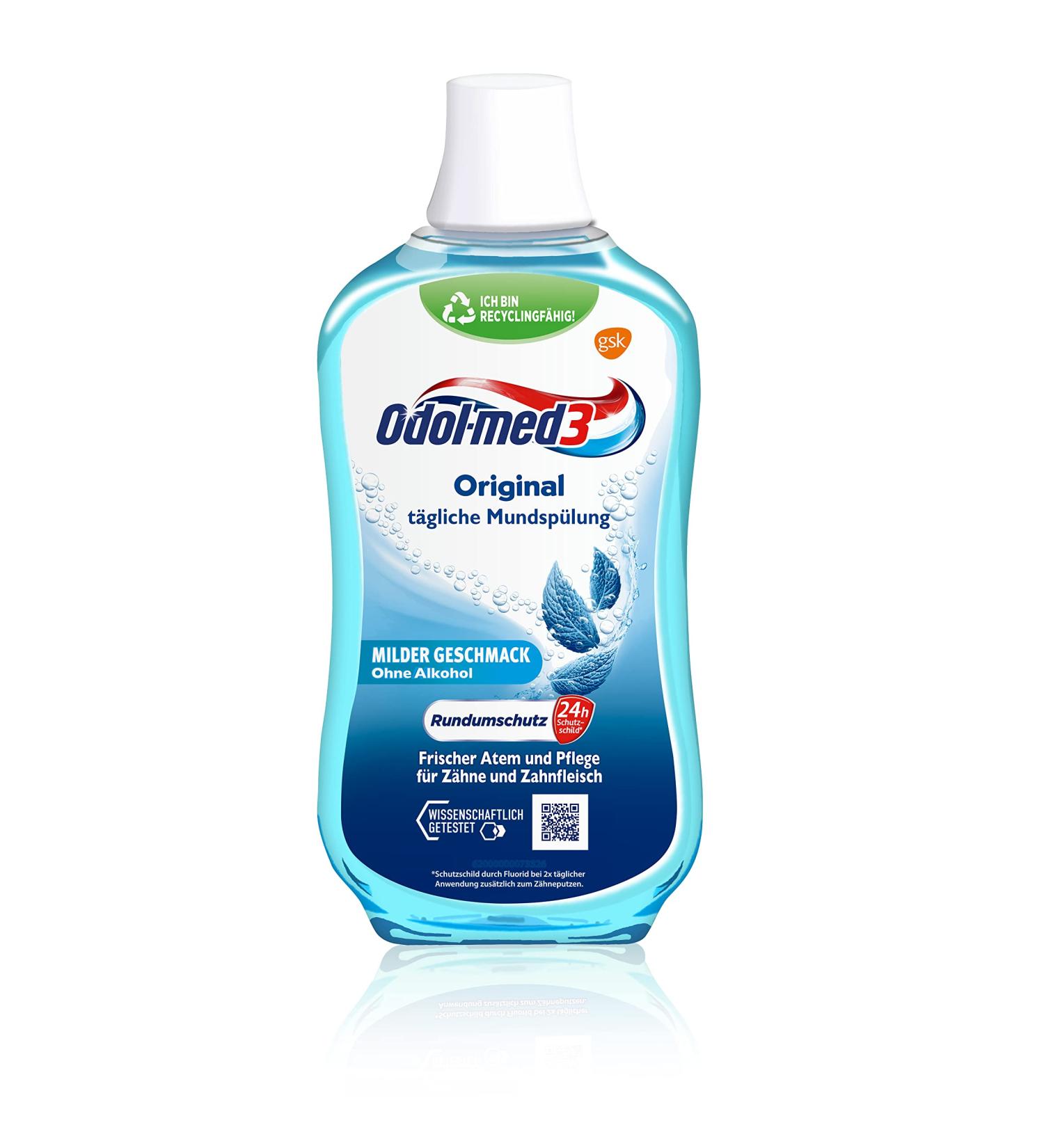 Odol-med3 Original Mouthwash 500ml - Alcohol-Free Formula for Fresh Breath | Buy Internationally - Buy Online on GoSupps.com