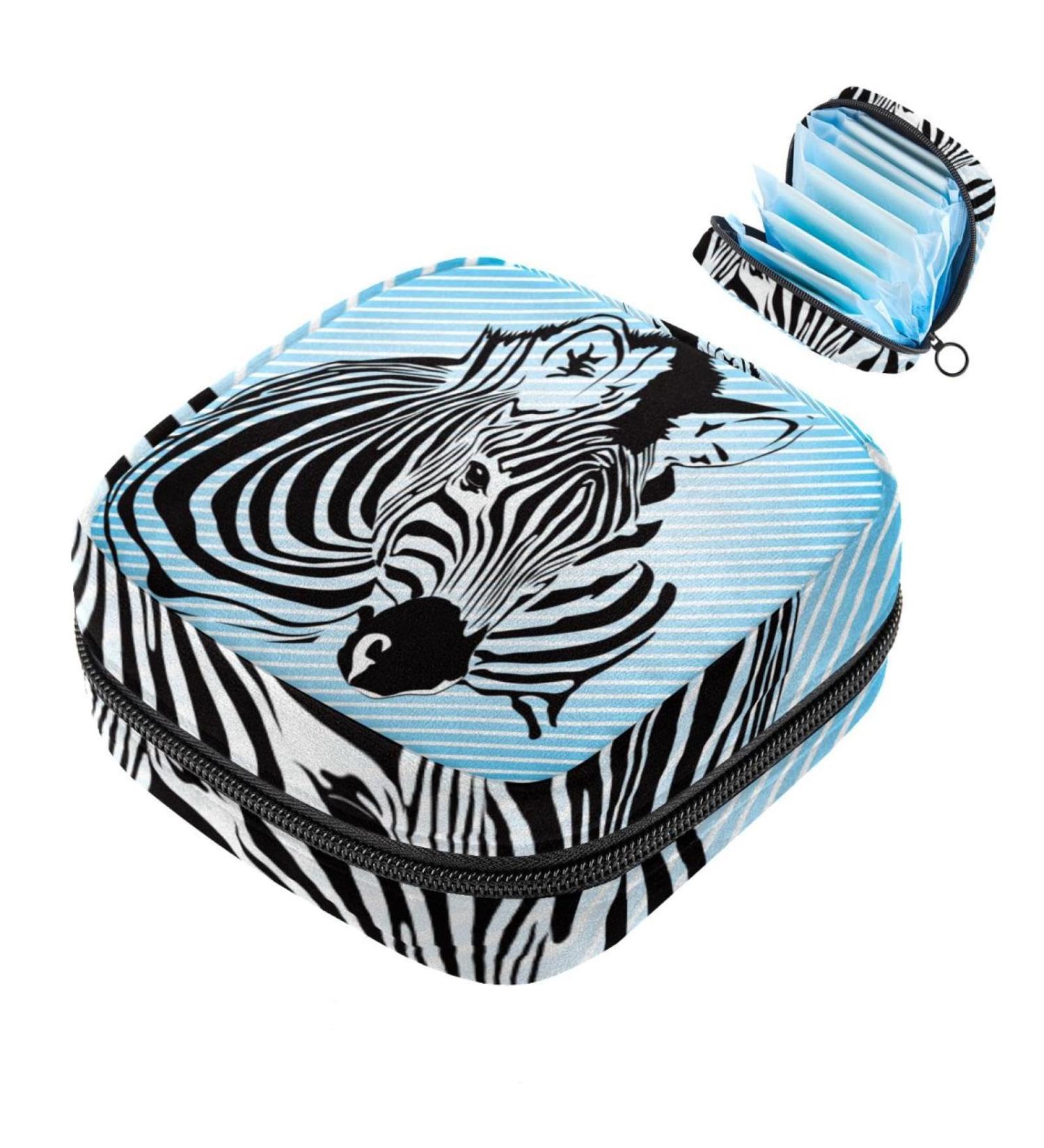 Zebra Motif Storage Bags for Women's Bandages & Menstrual Products Portable Holder for Tampons Panty Liners & More - Buy Online on GoSupps.com