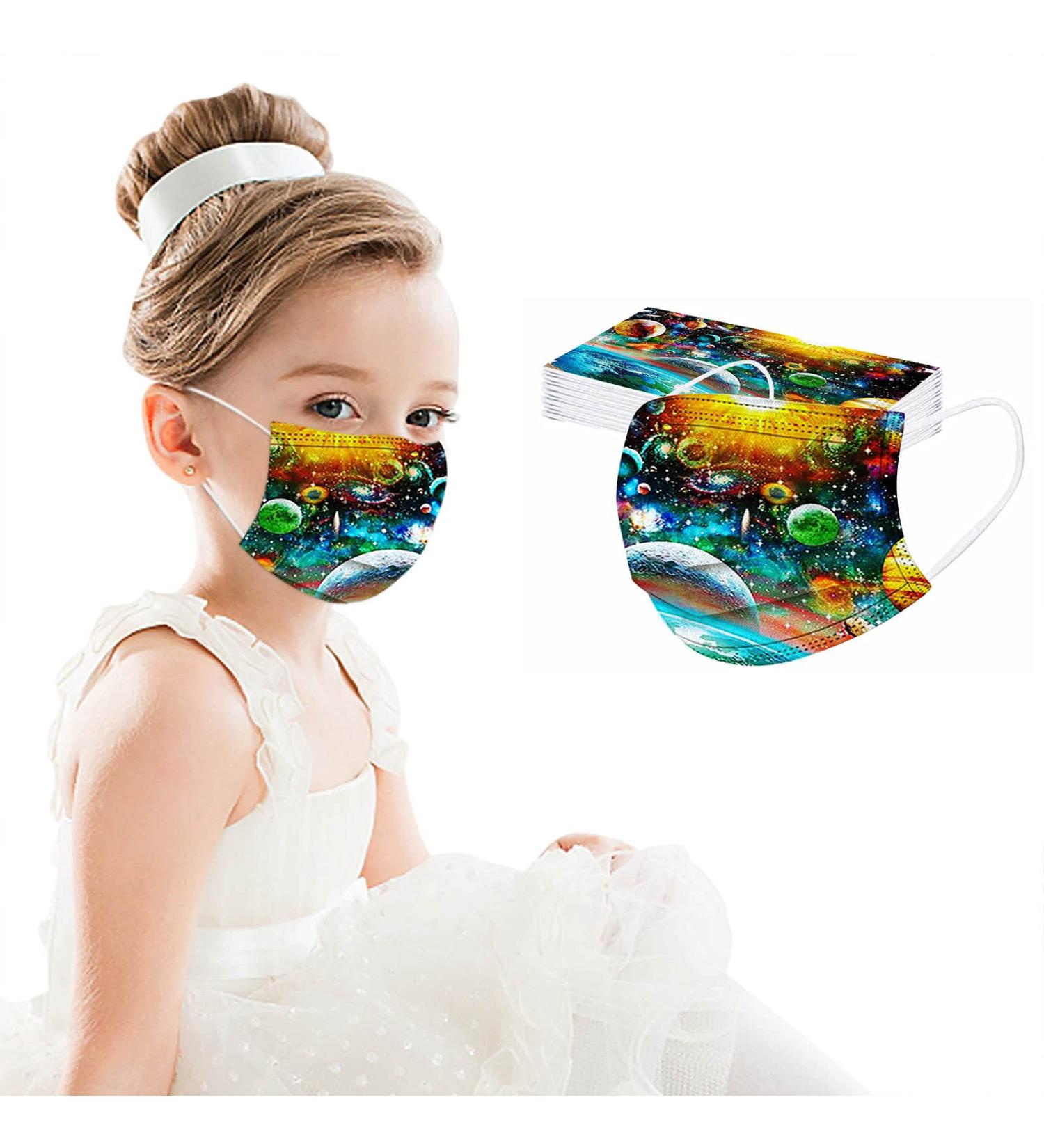 10/20/30/50/100Pcs Disposable Face_Masks Kids 3 Ply Cute Cartoon Breathable Face_Mask with Nose Wire for School Outdoor - Buy Online on GoSupps.com