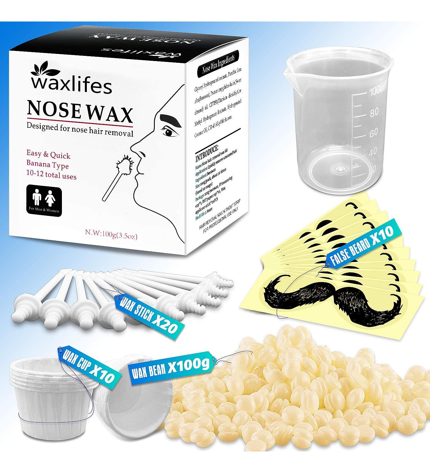 Men's Nose Waxing Kit: Painless Hair Removal with 20 Wax Sticks - Long-lasting Results - Buy Online on GoSupps.com