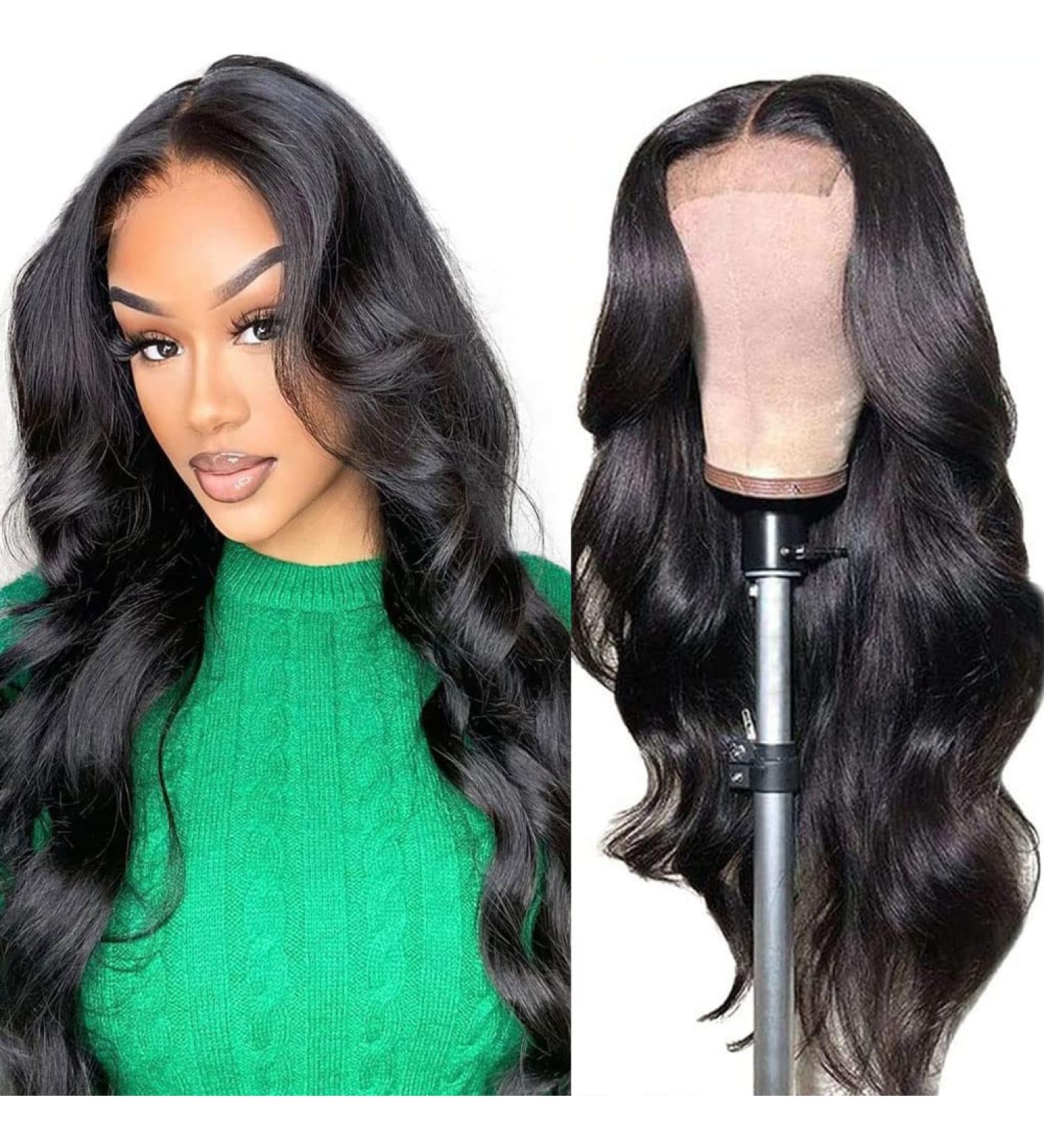 Body Wave Human Hair Lace Closure Wig 14 Inch - 150% Density - Natural Black Color - Buy Online on GoSupps.com