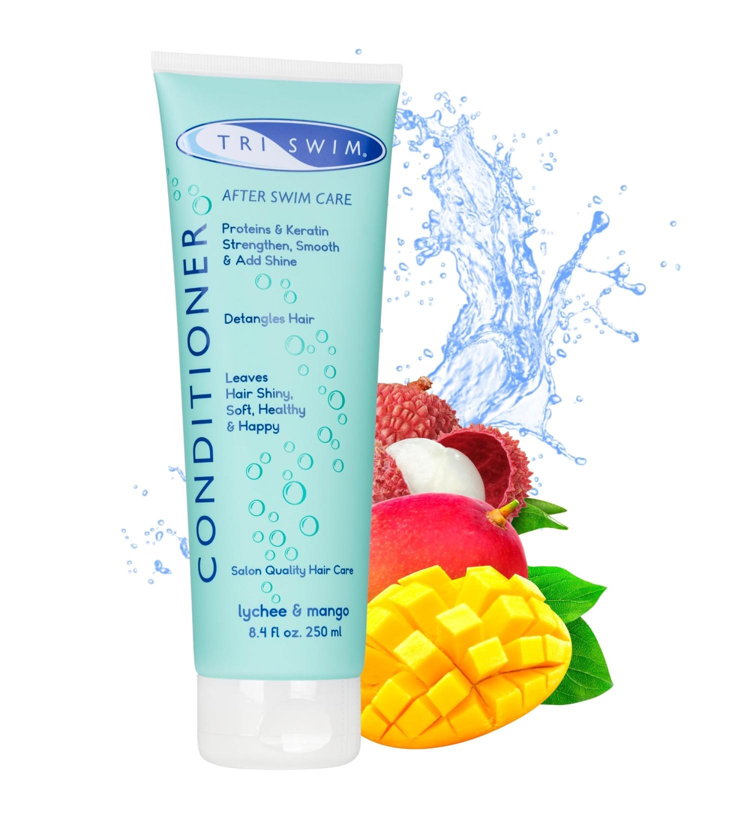 TRISWIM Moisturizing Hair Regenerating Conditioner for Swimmers - Lychee Mango 250ml | Best eCommerce Shipping Internationally - Buy Online on GoSupps.com