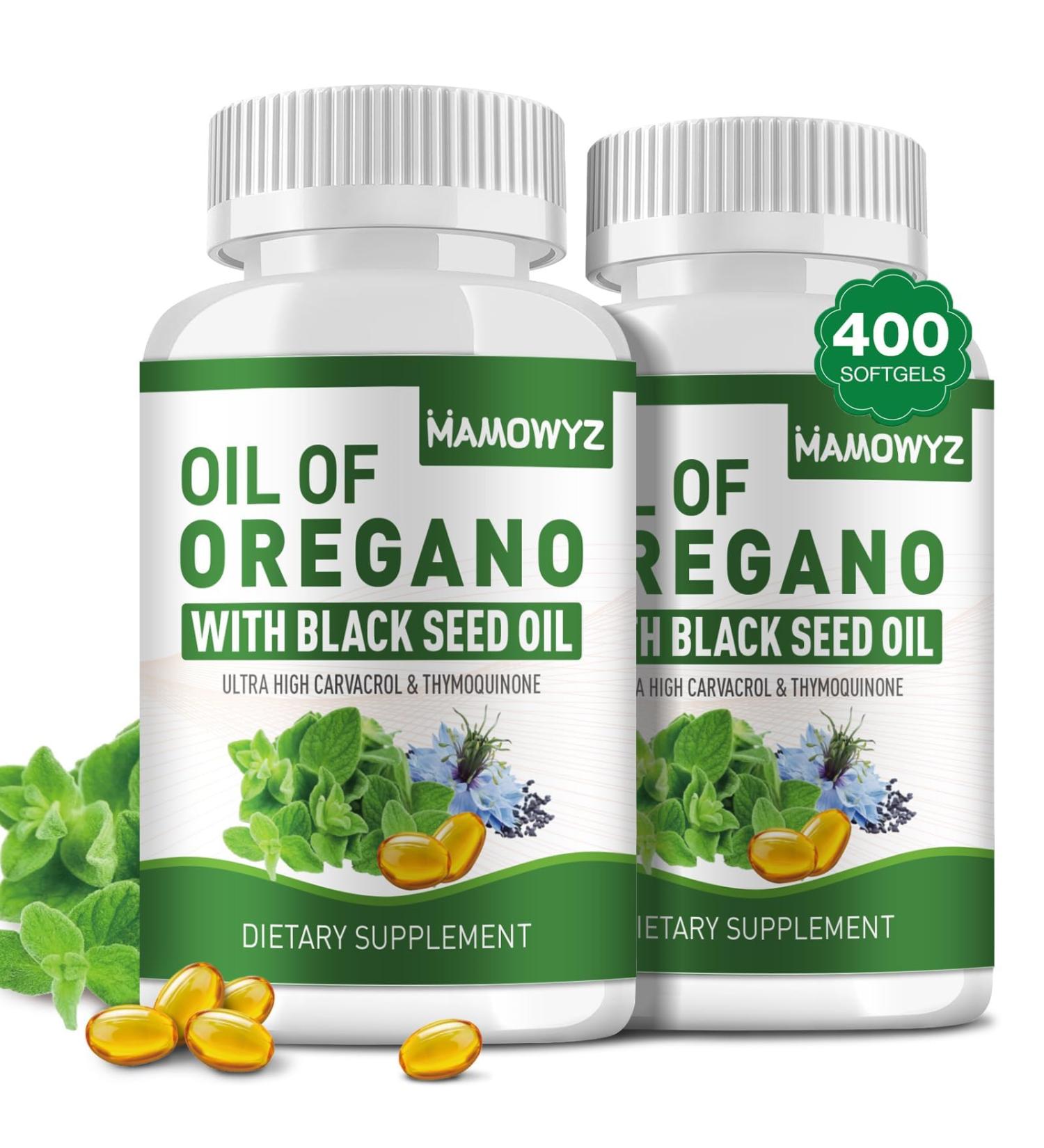 Oil of Oregano with Black Seed Oil - 400 Count Softgels - Aceite De Oregano | Immune Support Digestive Health | Non-GMO Gluten Free 200 Count (Pack of 2) - Buy Online on GoSupps.com