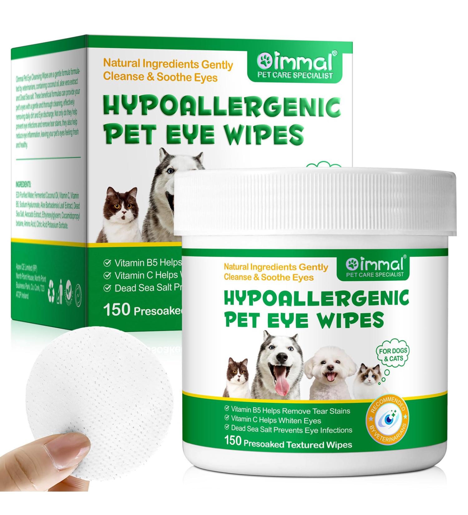 150 Pre-Soaked Cotton Pads for Dogs & Cats | Tear Stain Remover Towels | Eye Dirt & Infection Prevention - Buy Online on GoSupps.com