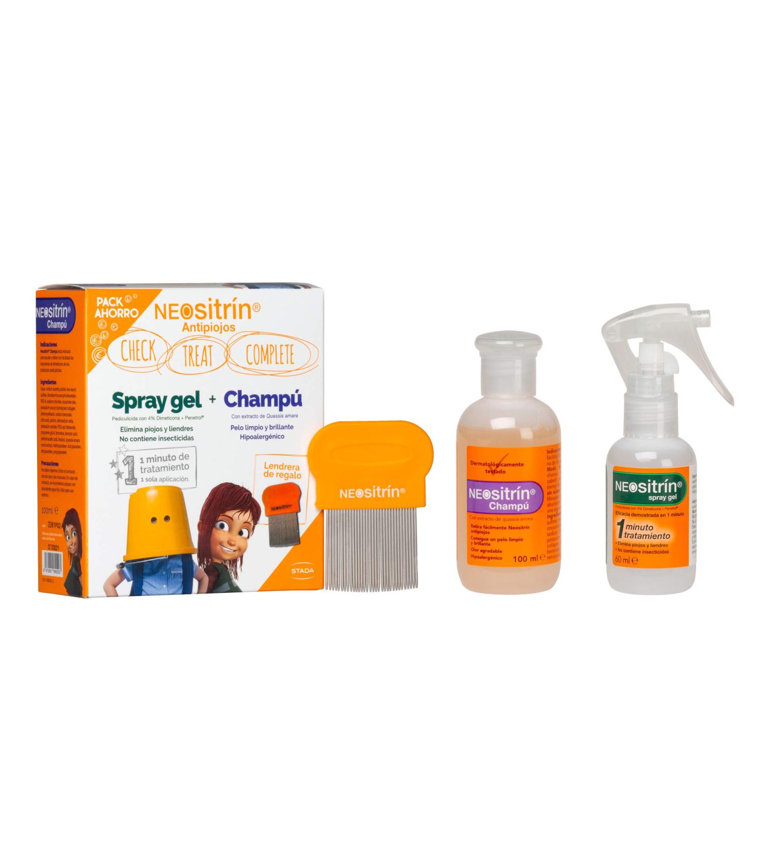  Neositr n Neositr n Shampoo pack (100 ml) + gel spray (60 ml) to remove lice and nits in 1 minute - Buy Online on GoSupps.com