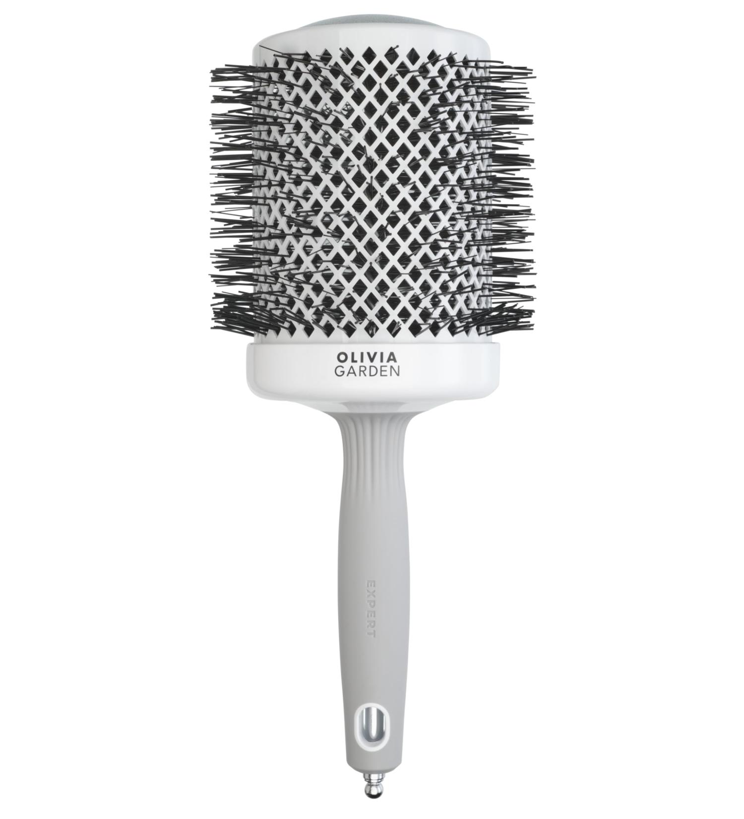 Olivia Garden Expert Blowout Shine Hairbrush | White & Grey | 80 - Perfect for Smooth Shiny Hair | International Shipping Available - Buy Online on GoSupps.com