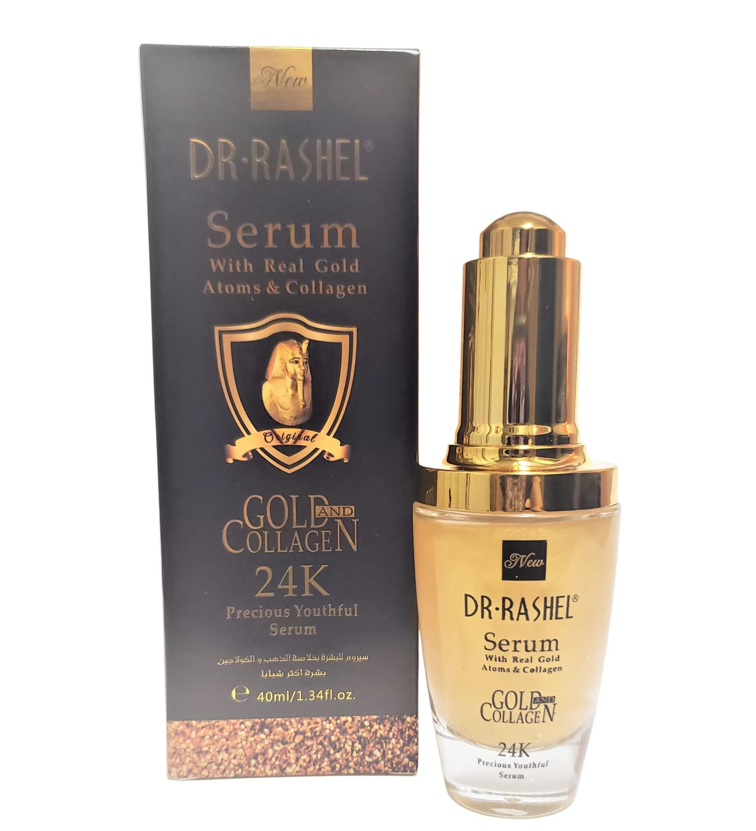 Dr Rashel 24K Gold Atoms & Collagen Youthful Face Serum | Anti - Aging Moisturizes and Hydrates The Skin Size 1.34 Oz - Buy Online on GoSupps.com
