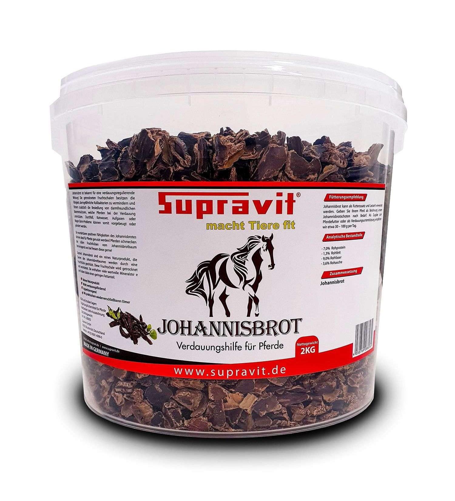 SUPRAVIT Carob 2 kg - Effective Digestive Aid for Horses with Diarrhea & Intestinal Issues | Premium Horse Feed Supplement - Buy Online on GoSupps.com