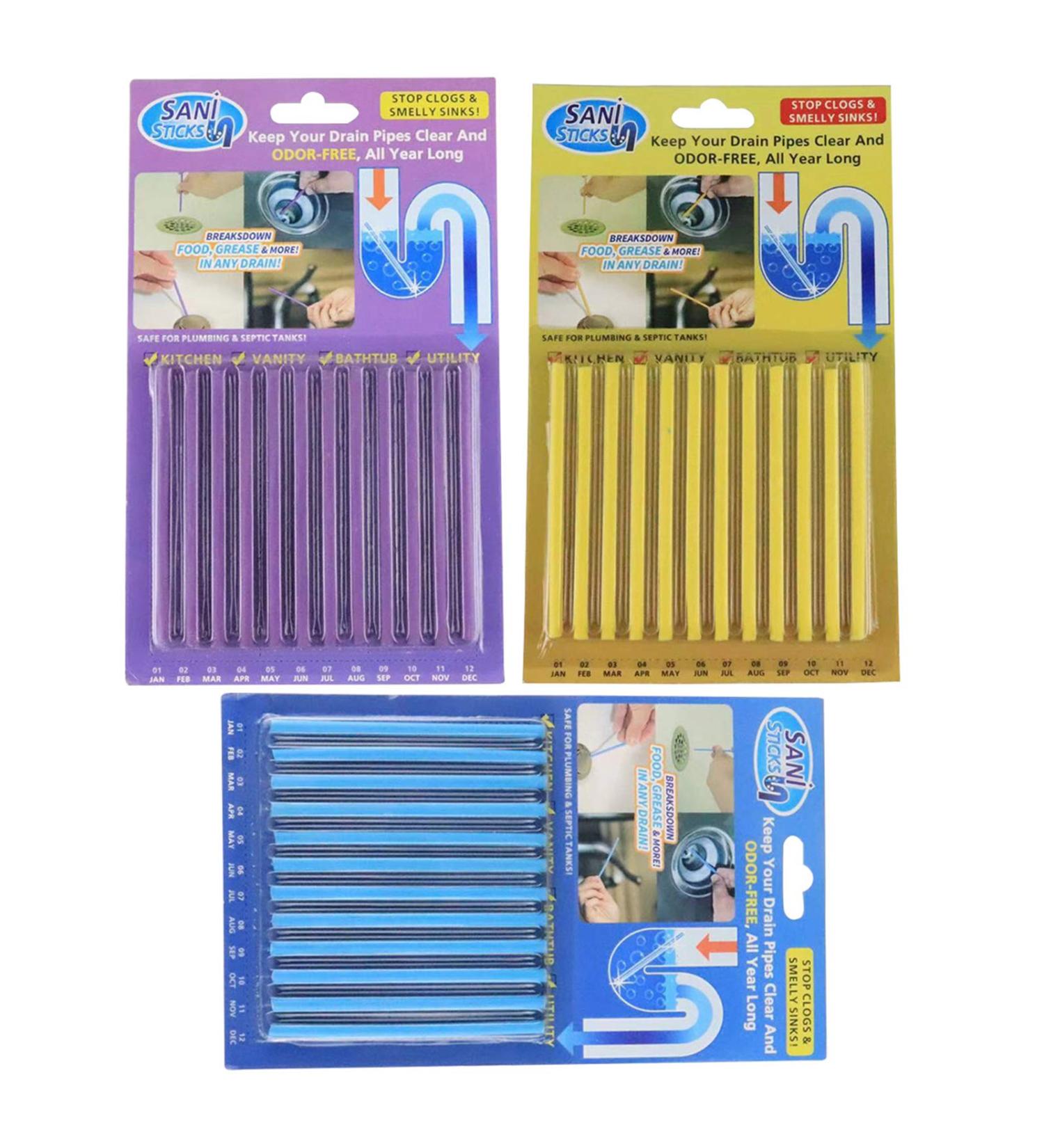 48 Bar Sticks Drain Cleaner & Deodorizer - Powerful Odor Removal & Clog Prevention for Sinks & Toilets - Buy Online on GoSupps.com