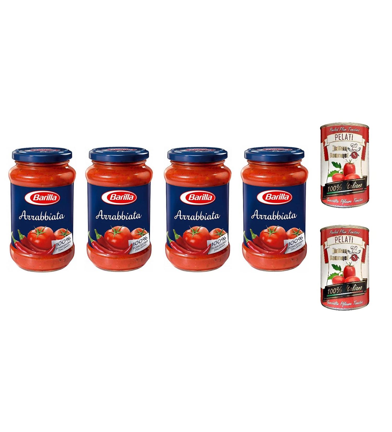 Italian Gourmet ER Barilla Sugo Pronto Arrabbiata Readymade sauce Italian tomato 400 g + Italian gourmet 100 Italian peeled tomatoes 2 x 400 g - Buy Online on GoSupps.com