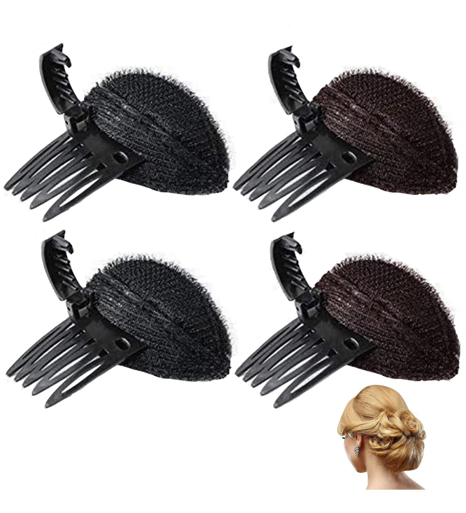 Yzsz Puff Hair Pillow - 4 Fluffy Sponge Pads for Invisible Styling | Hair Accessories for Women & Girls - DIY Hairstyles (2 Colors) - Buy Online on GoSupps.com