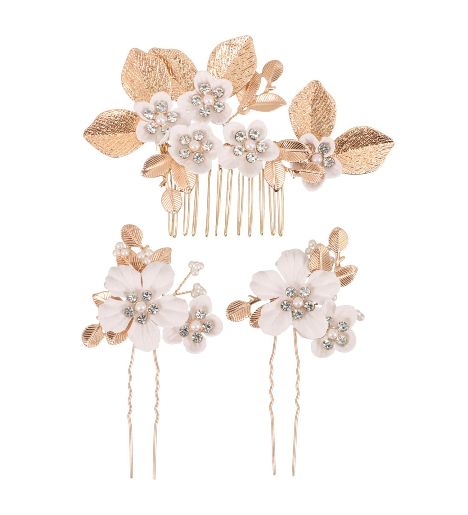 minkissy 1 Set Flower Headpieces Wedding Bride Hair Pin Hair Comb Bridal Hair Accessories for Women Girls - Buy Online on GoSupps.com