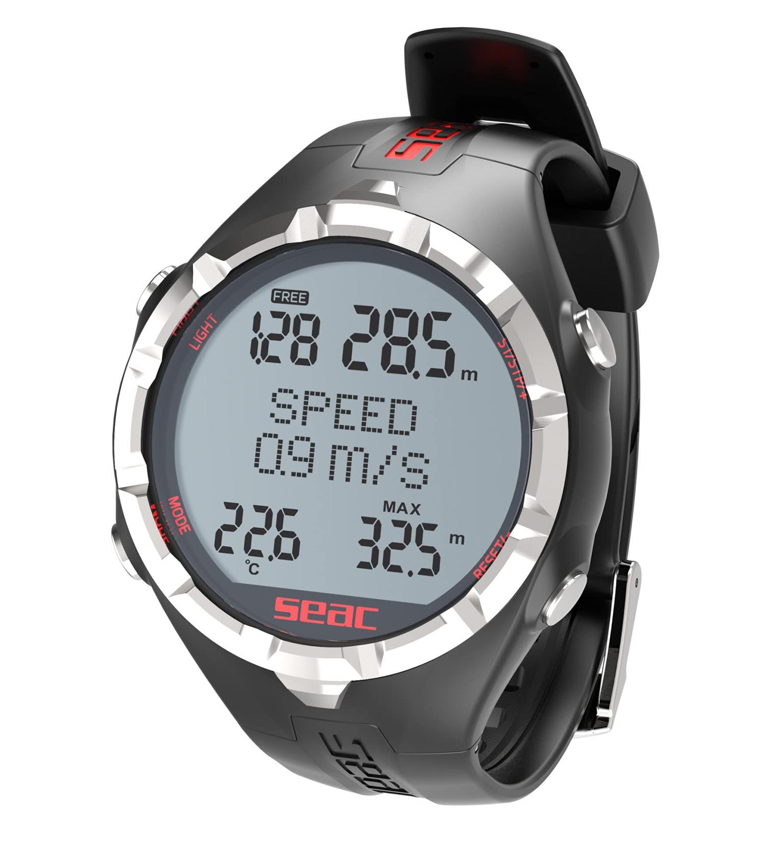 SEAC APNEA Wrist Mount Computer for Freediving & Spearfishing - Black/Red - Buy Online on GoSupps.com