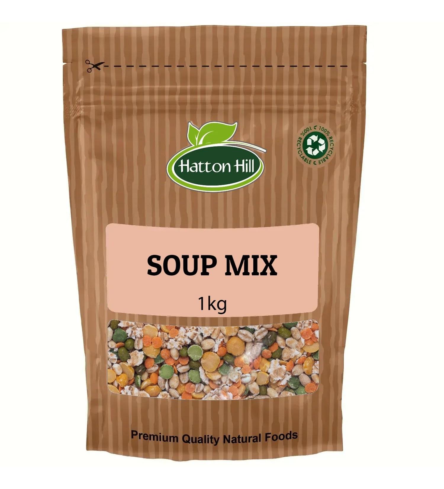 Soup Mix 1kg by Hatton Hill Mix of Red & Green Lentils Yellow & Green Peas & Barley