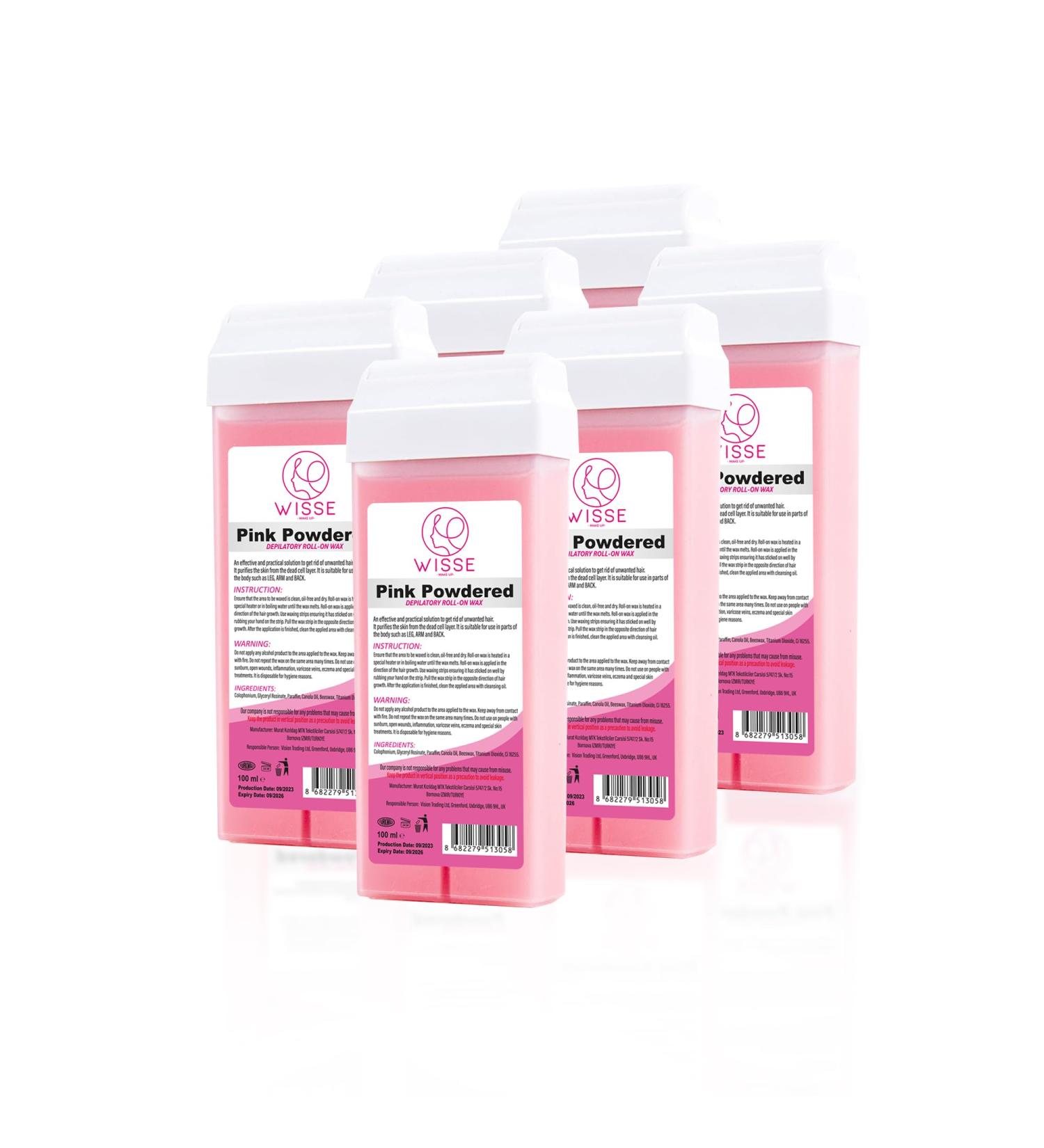 Wisse Hair Removal Roll-On Wax Cartridge Set of 6 Refills x 100ml - Legs & Arms Depilatory Wax Roller for Smooth Skin (Powdered) - Buy Online on GoSupps.com